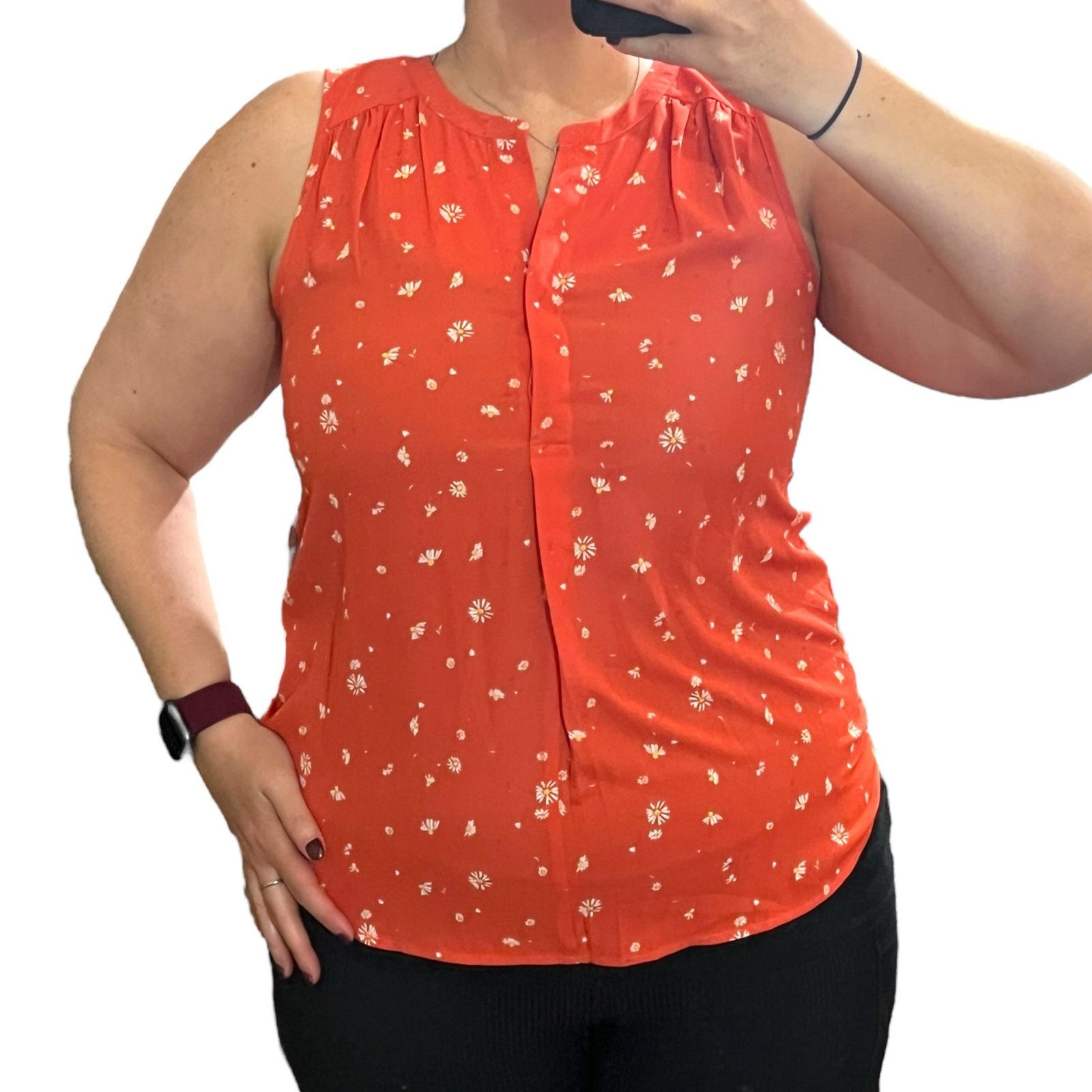 Other Celina Split Neck Blouse Stitch Fix Exclusive Daisy Pattern Size S / US 4 / IT 40 - 2 Thumbnail