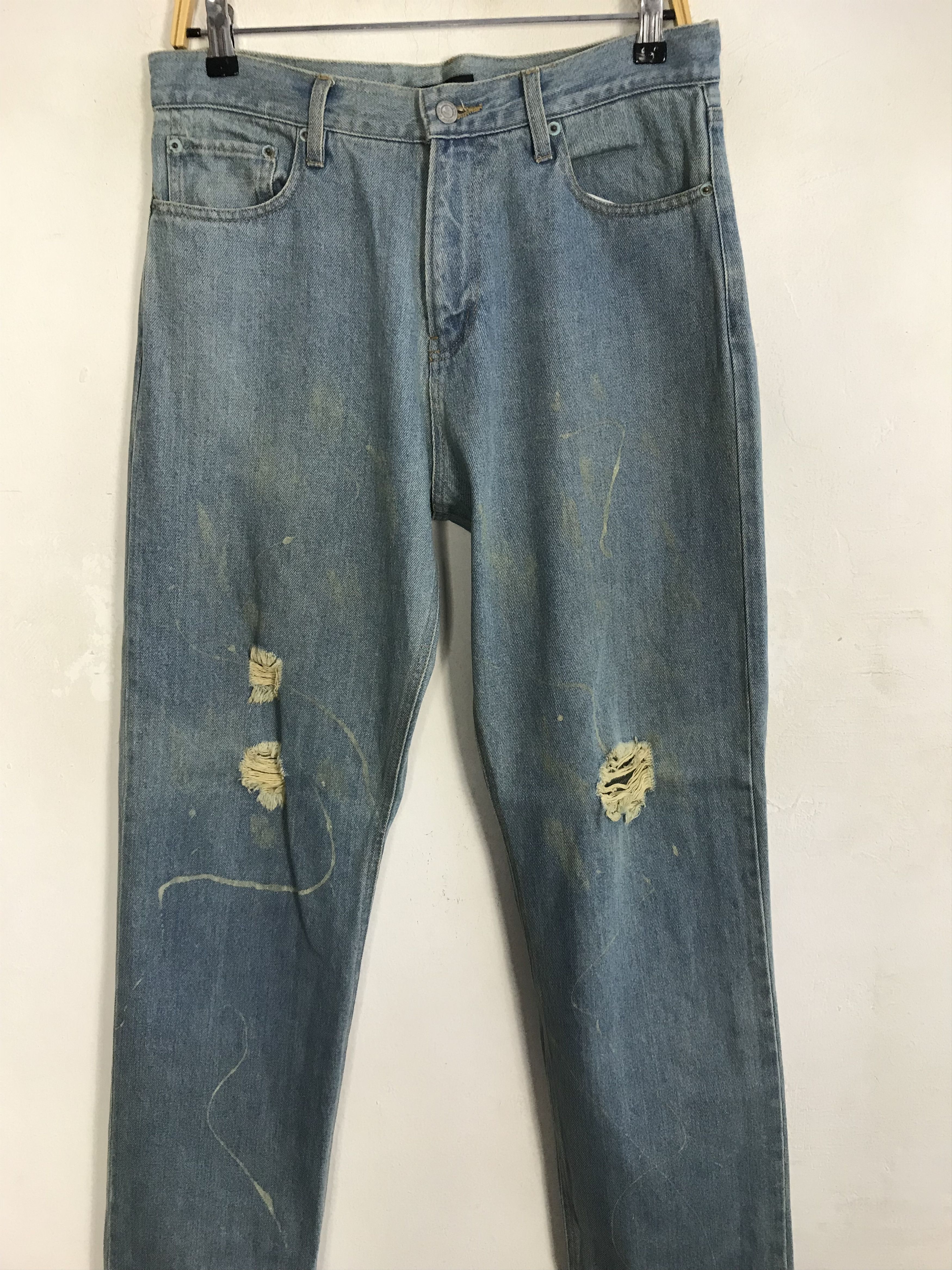 Japanese Brand × Vintage Vintage Power To The People Design Distressed Denim Jeans Size US 31 - 3 Thumbnail