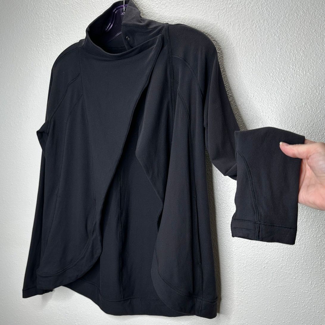 Lululemon Lululemon Black Cardigan Style Snap Neck Button Collar 4 Size S / US 4 / IT 40 - 1 Thumbnail