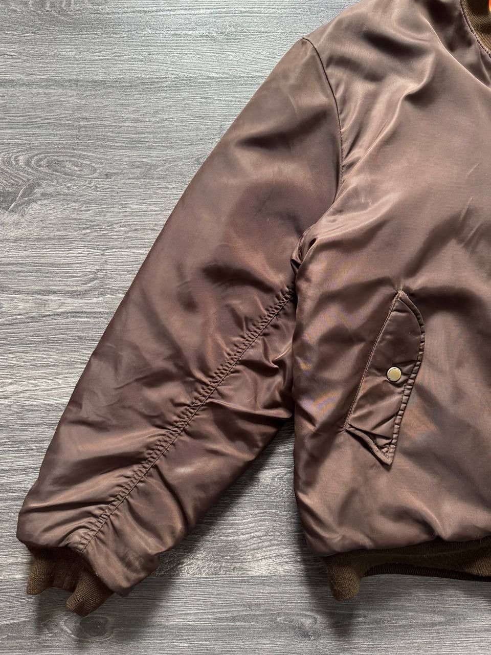 Japanese Brand Riot Riot Vintage Brown Bomber Jacket Ma 1 USAF Military Size US XL / EU 56 / 4 - 7 Thumbnail
