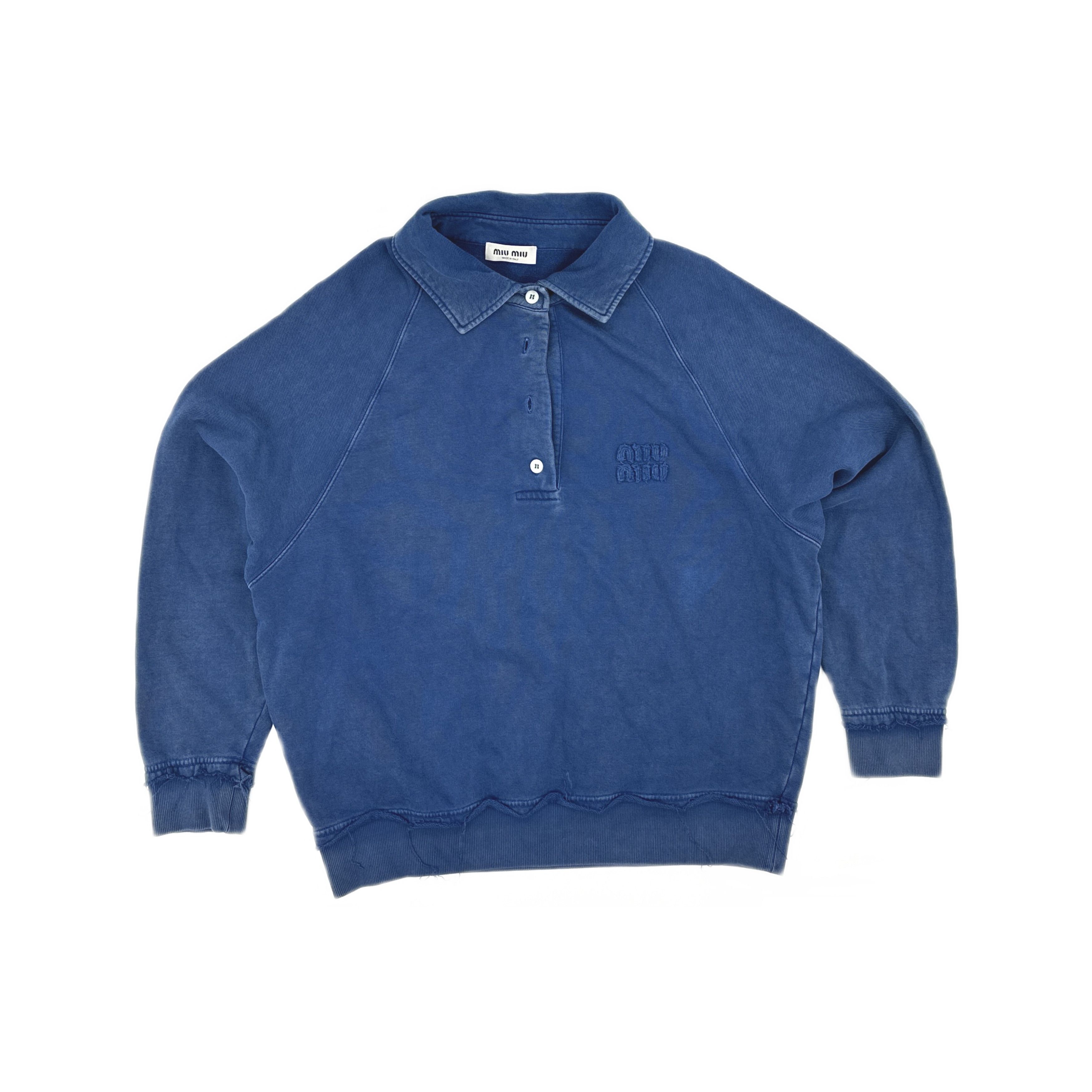 Miu Miu Miu Miu Embroidered Logo Polo Sweatshirt Size XS Size XS / US 0-2 / IT 36-38 - 1 Thumbnail