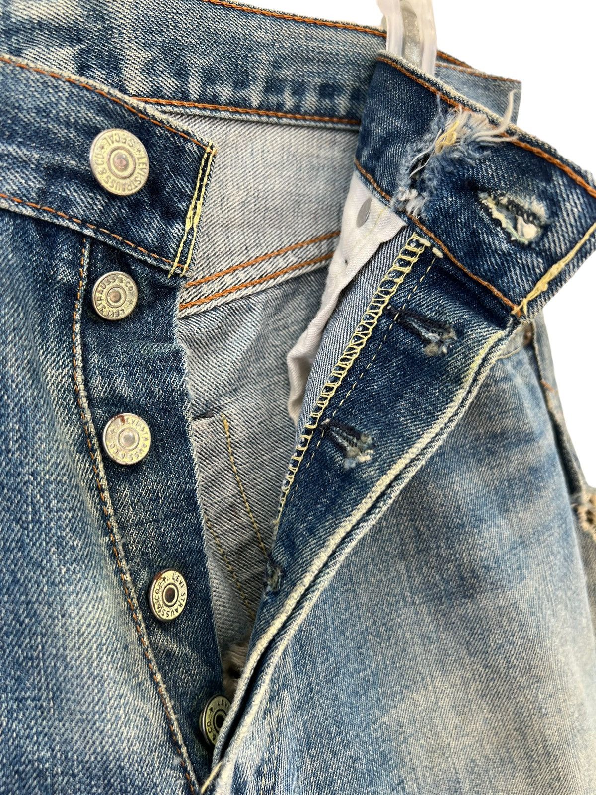 Levi's Trashed Vintage 70s Levi’s 501 Big E #6 Denim Redline Jeans Size US 30 / EU 46 - 7 Thumbnail