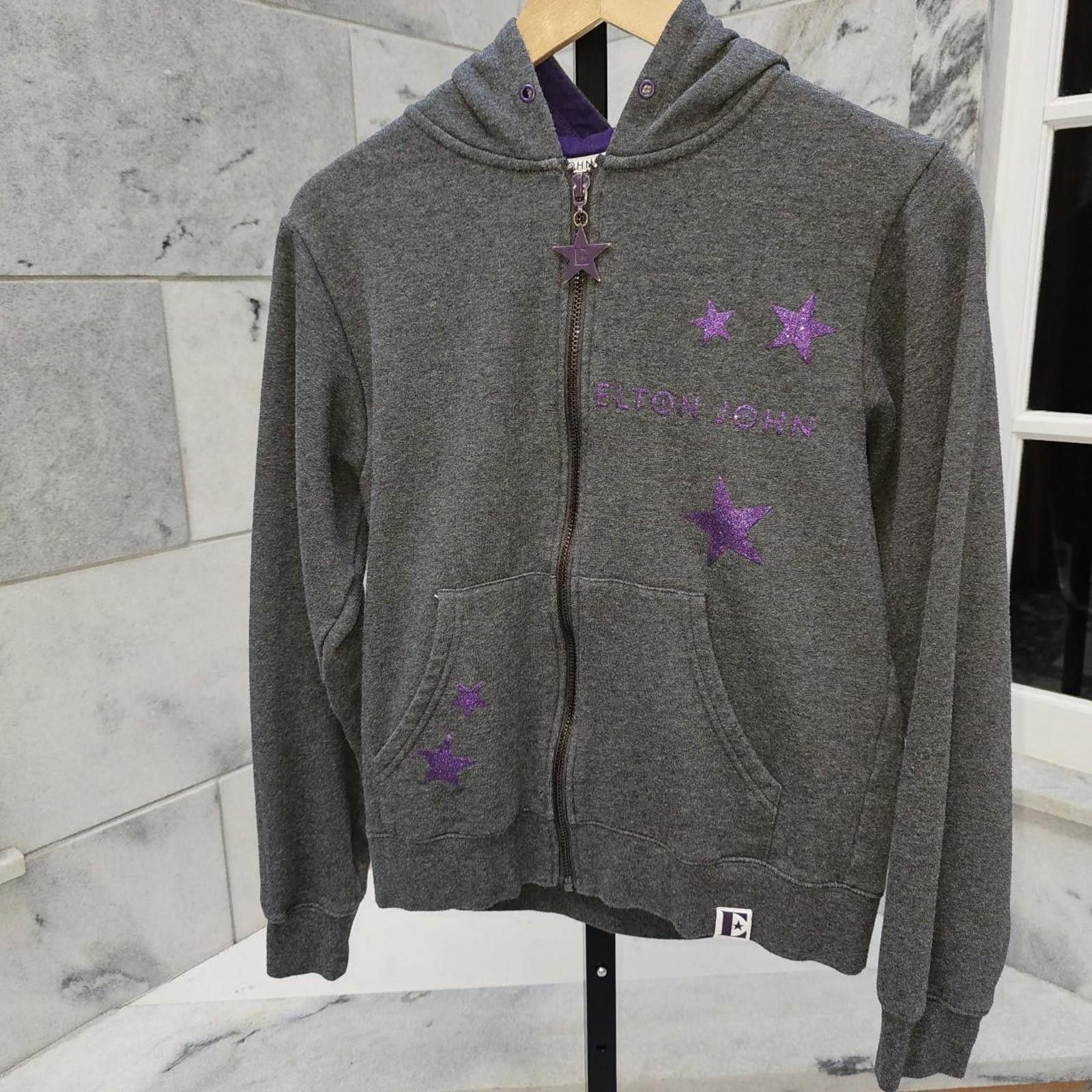 Other Elton John Grey and Purple Hoodie Zip Up Jacket Size S / US 4 / IT 40 - 1 Thumbnail