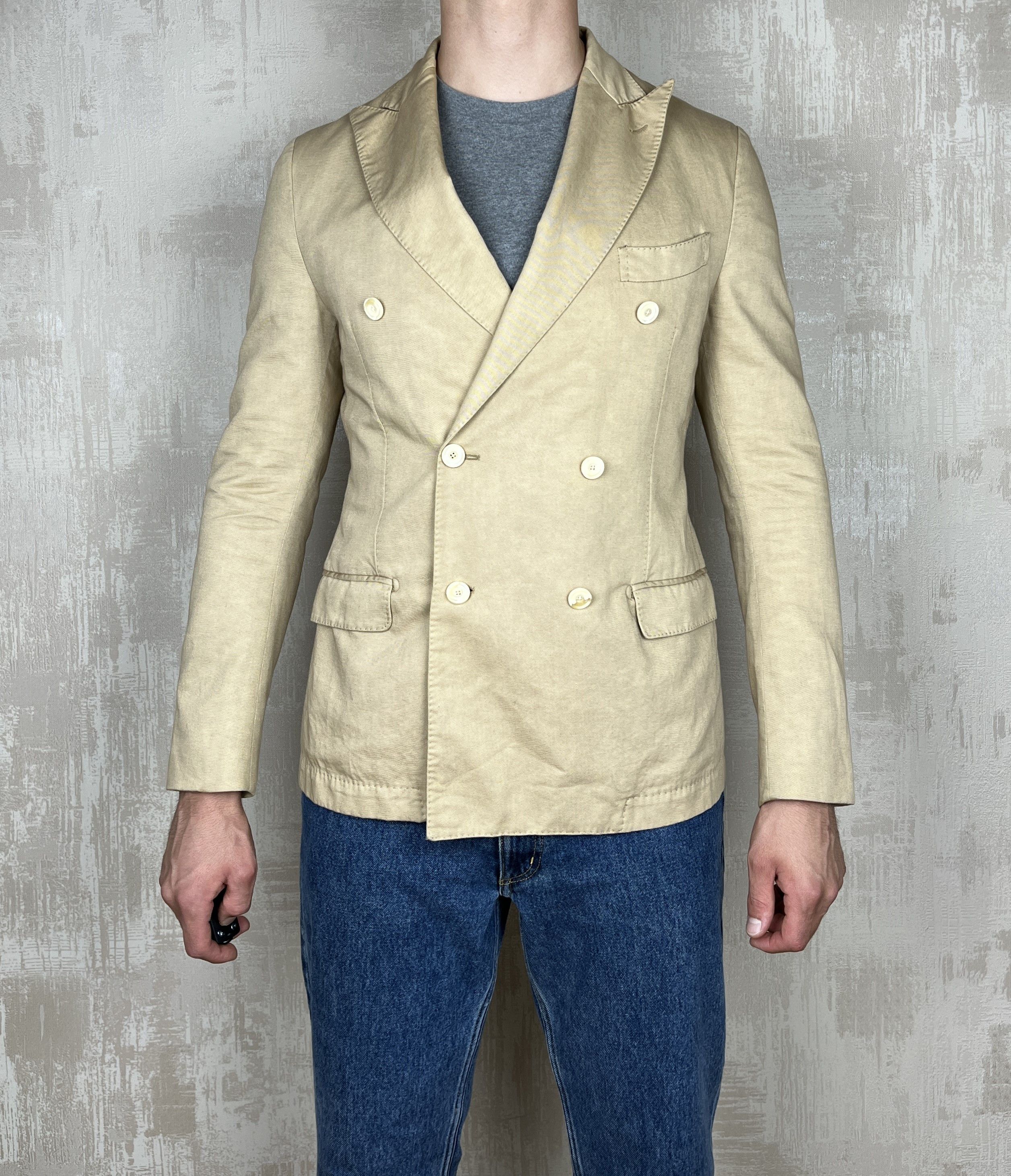 Messagerie Messagerie Double Breasted Blazer Cotton Linen Size 50 Size US M / EU 48-50 / 2 - 2 Thumbnail
