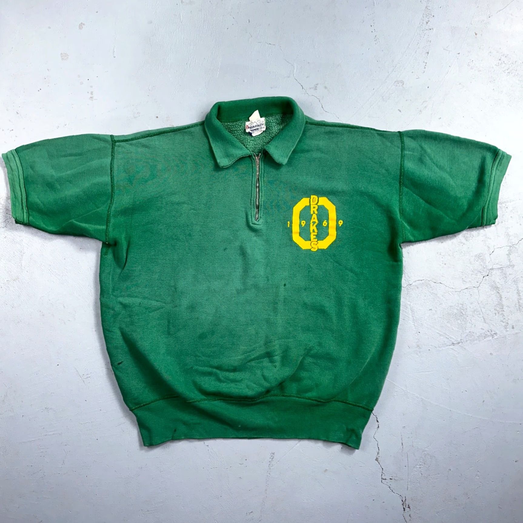 Champion VINTAGE Oregon Athletic Dept Track Sweatshirt Green Zip Pullover XL Mens 60s Rockabilly Ducks Size US XL / EU 56 / 4 - 2 Thumbnail