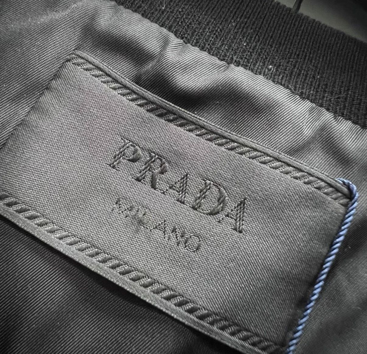 Prada Prada Black Flocked Logo Crew Neck Sweatshirt J41 Size US L / EU 52-54 / 3 - 3 Thumbnail