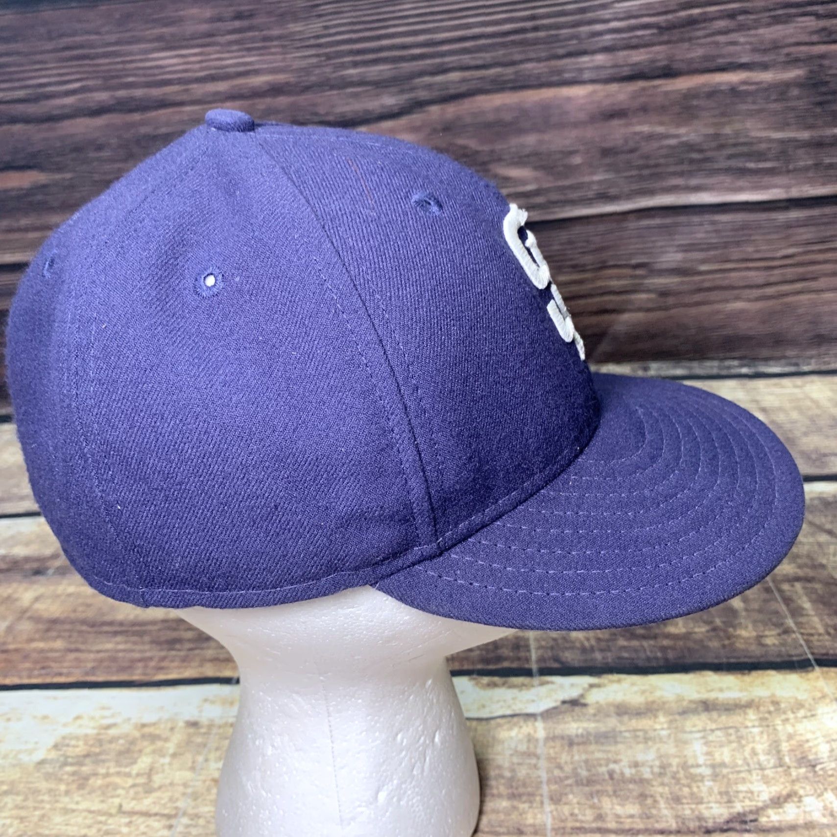 New Era San Diego Padres SD MLB Hat Cap New Era 59Fifty Navy Navy Size ONE SIZE - 6 Thumbnail