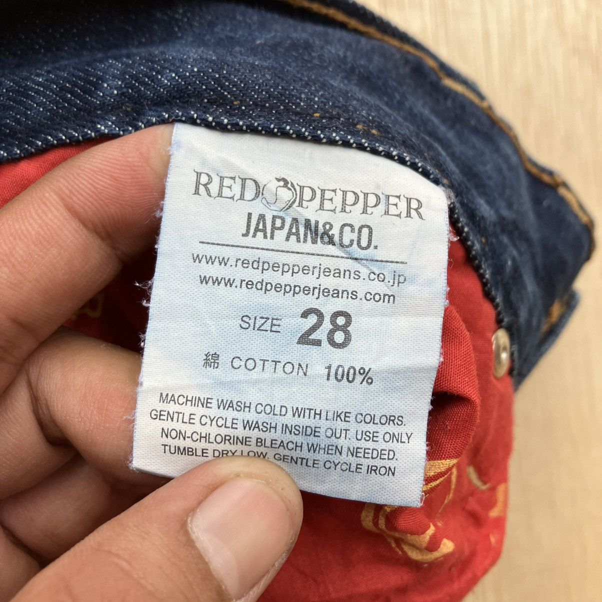 Designer × Vintage RED PEPPER DISTRESSED DENIM UNIQUE POCKET Size US 30 / EU 46 - 4 Thumbnail