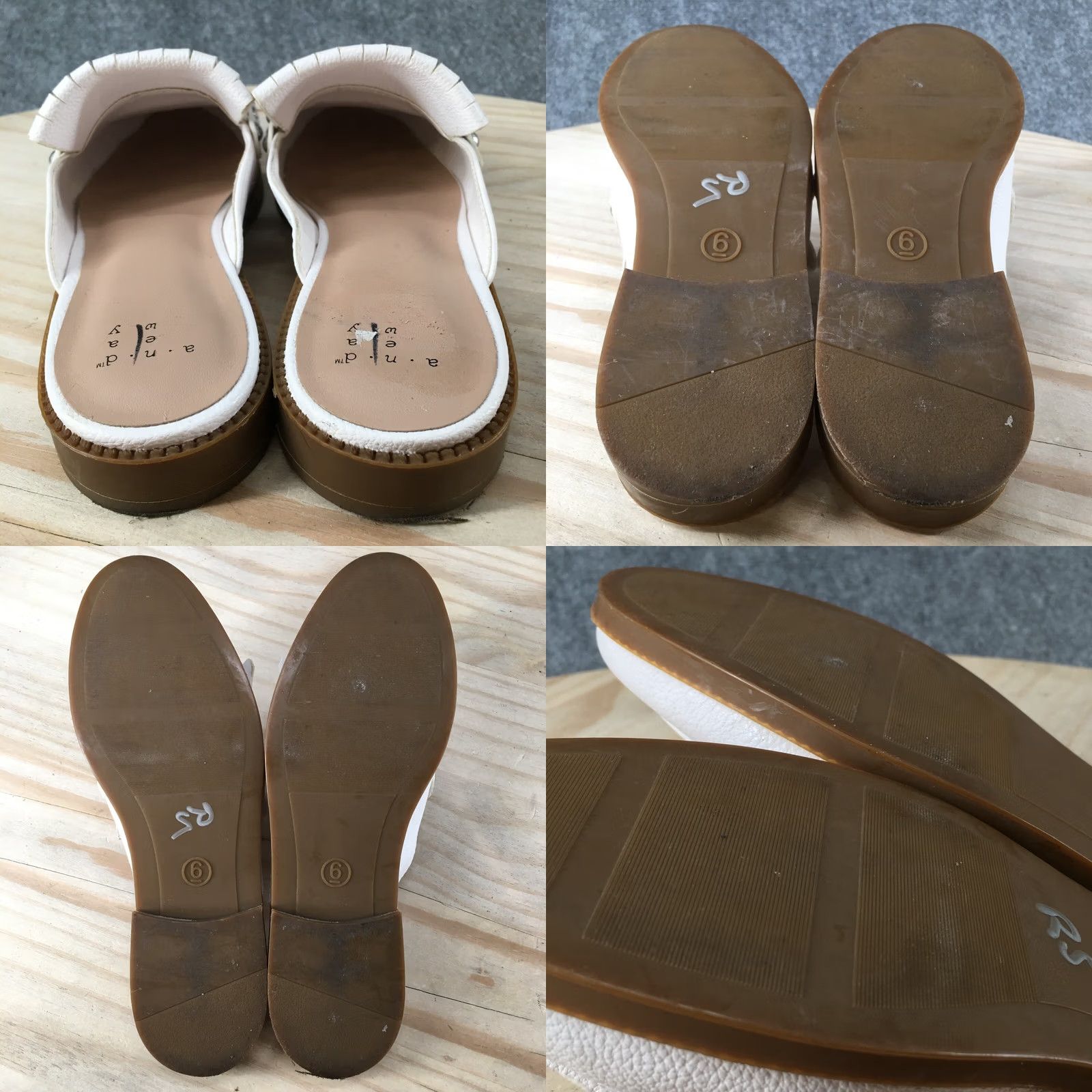 Vintage A New Day Karoline Kiltie Sandals Womens 6 Slip On Mule White Casual Slip On Moc Toe Size US 6 / IT 36 - 8 Thumbnail
