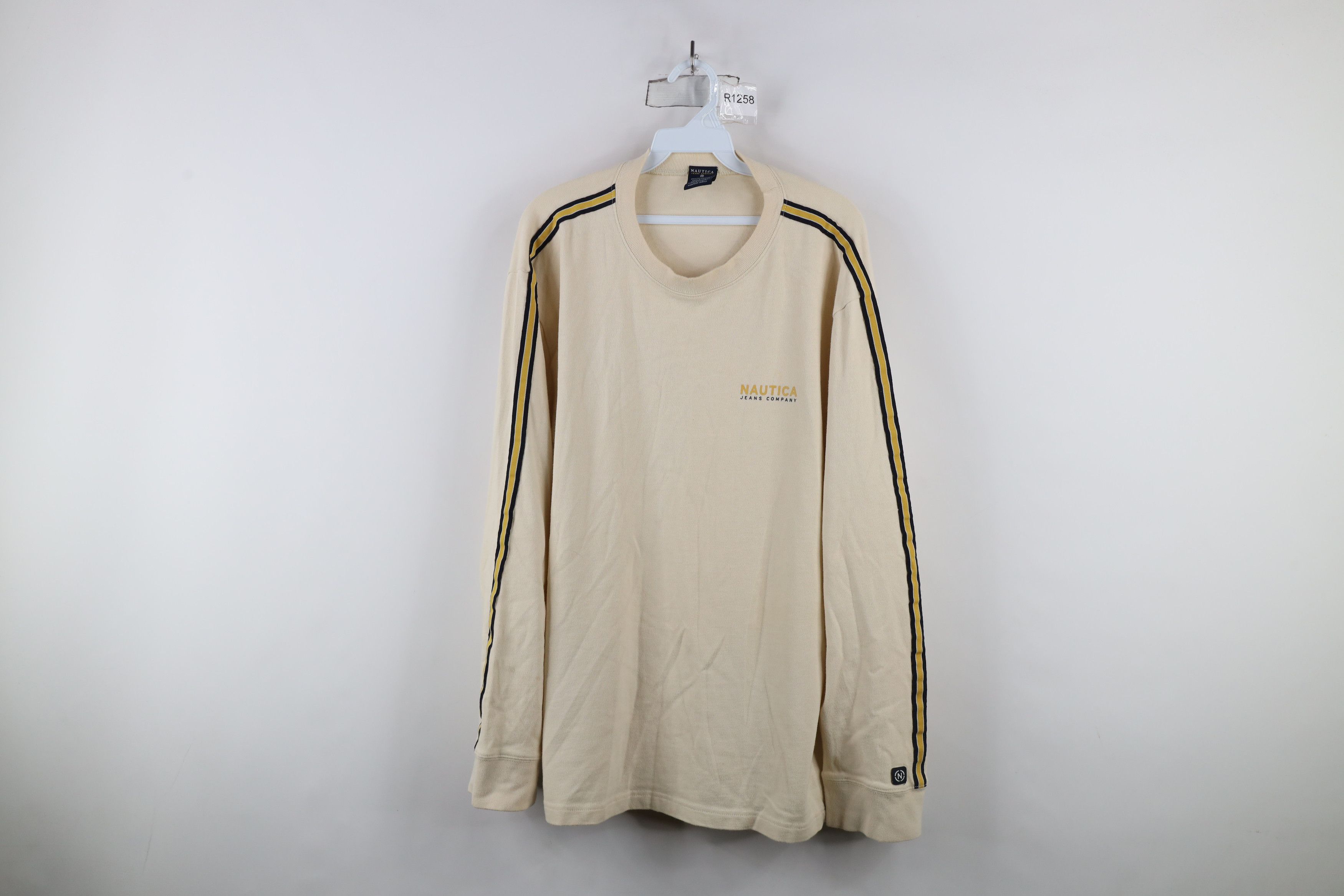Nautica × Vintage Vintage 90s Nautica Spell Out Striped Long Sleeve T-Shirt Size US XL / EU 56 / 4 - 1 Thumbnail