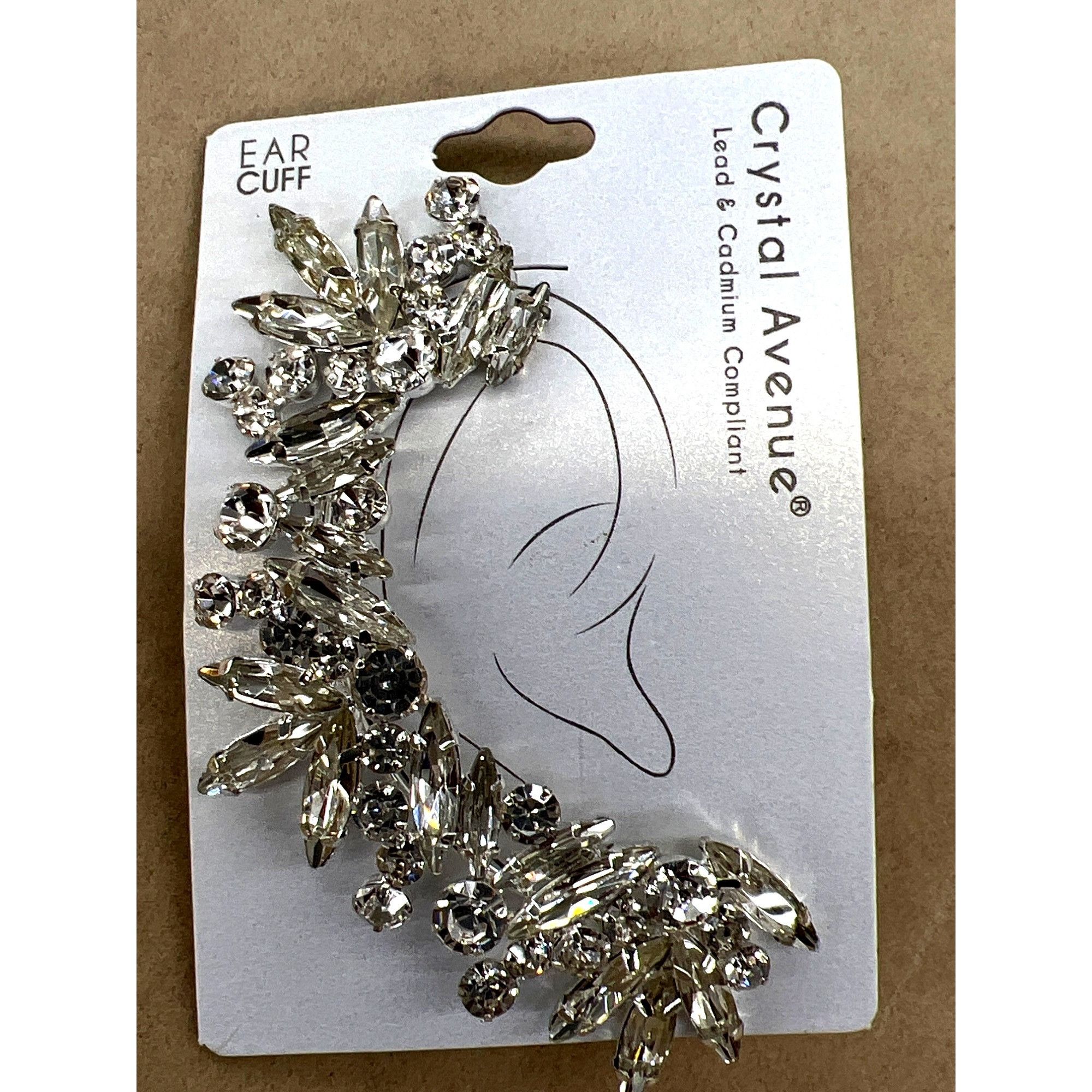 Other Crystal Avenue Silver Rhinestone Ear Cuff Jewelry Lead & Cad Size ONE SIZE - 4 Thumbnail