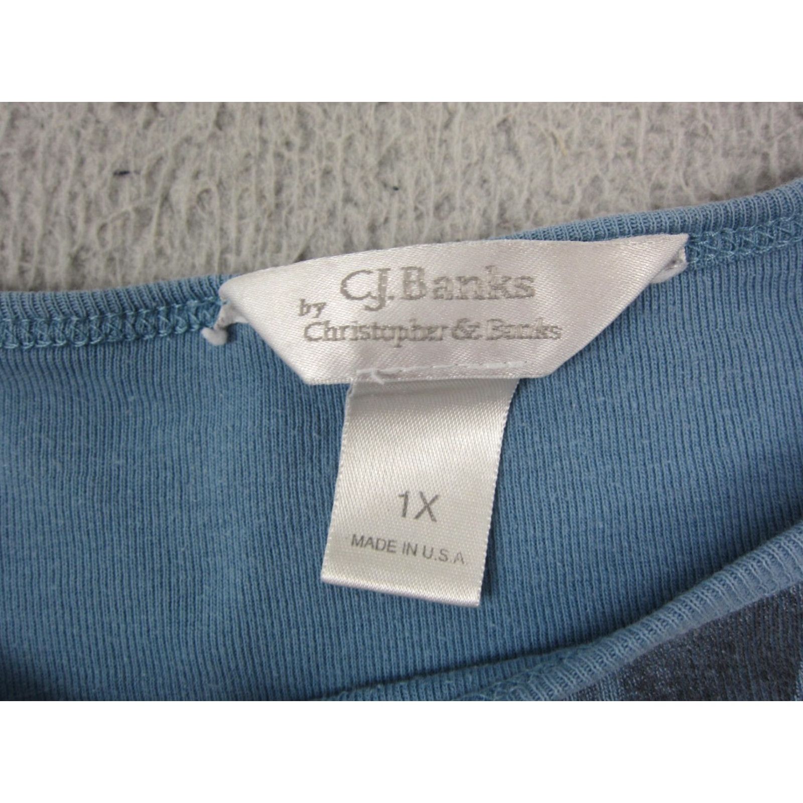 Vintage VINTAGE Christopher & Banks Shirt Womens 1X Plus Blue AOP Made in USA Y2K Shirt Womens Plus 1X Blue Cotton Embroidered Casual Outdoor 90s Womens Size XL / US 12-14 / IT 48-50 - 4 Thumbnail