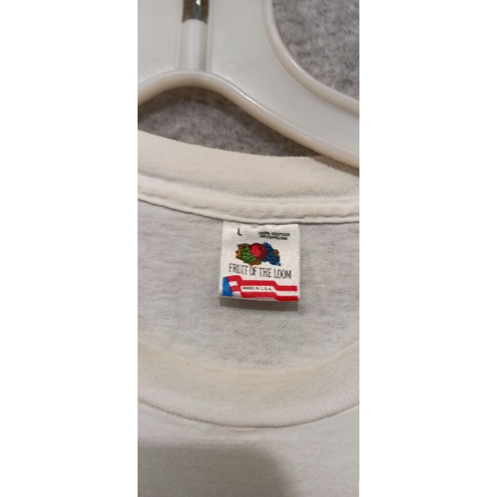 Fruit Of The Loom VINTAGE Graffiti USA 1992 T-Shirt Modesto CA Large White Single Stitch The Cruise Mens L Cotton Fruit of the Loom Graphic Tee Shirt Size US L / EU 52-54 / 3 - 3 Thumbnail