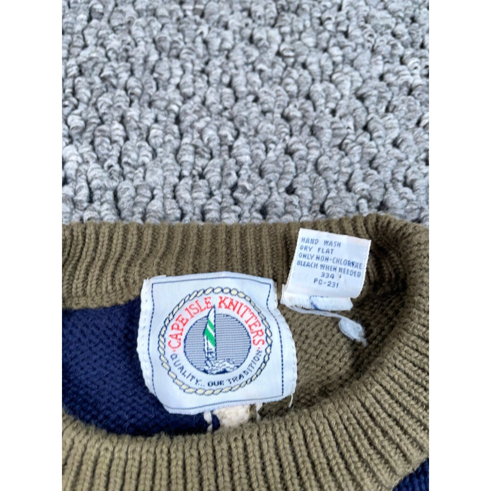 Vintage Vintage VTG 90s Textured Striped Pattern Sweater Adult Large (XL Tag) Green Blue Cotton Size US L / EU 52-54 / 3 - 4 Thumbnail
