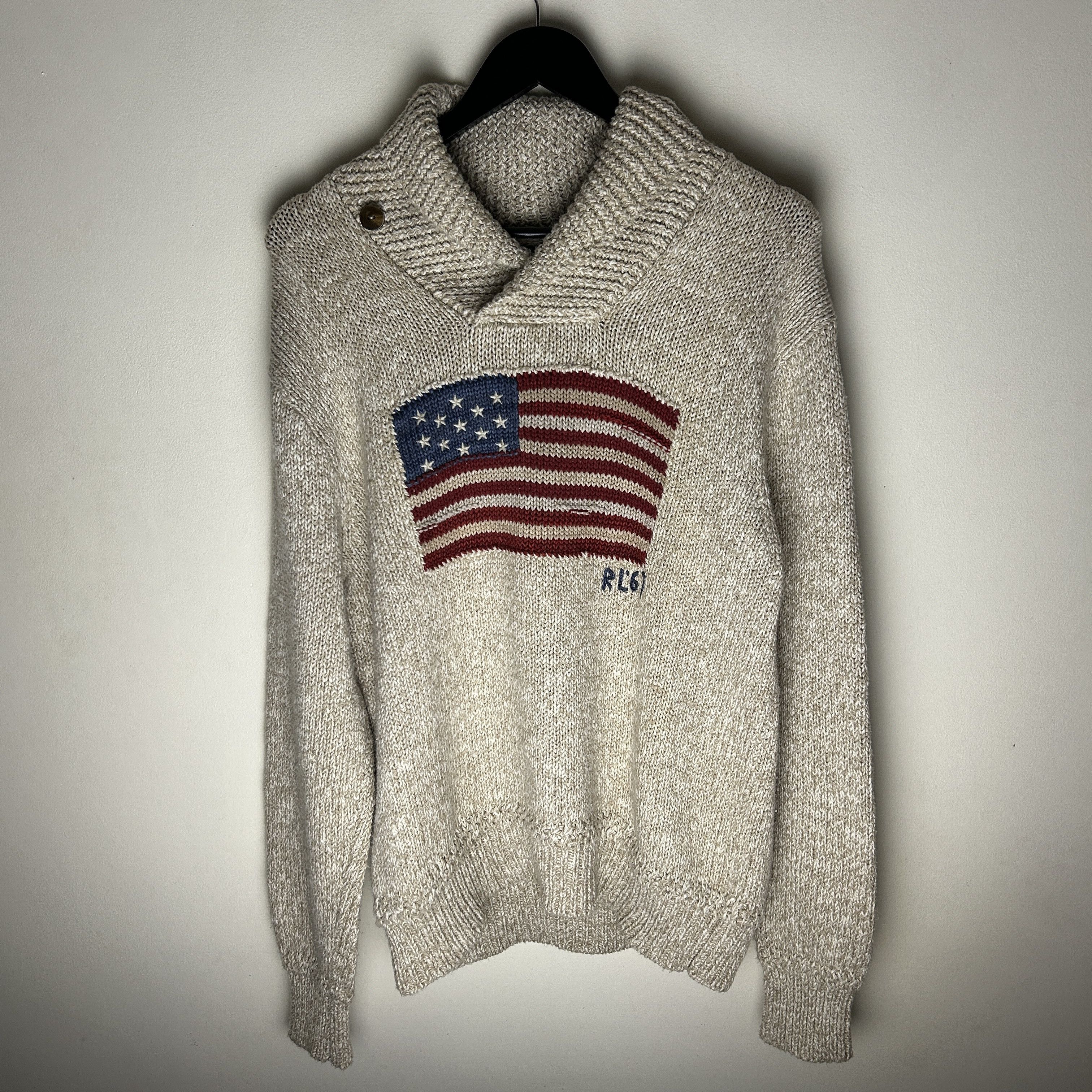 Ralph Lauren Vintage Polo Ralph Lauren USA Flag Sweater Size US M / EU 48-50 / 2 - 1 Thumbnail