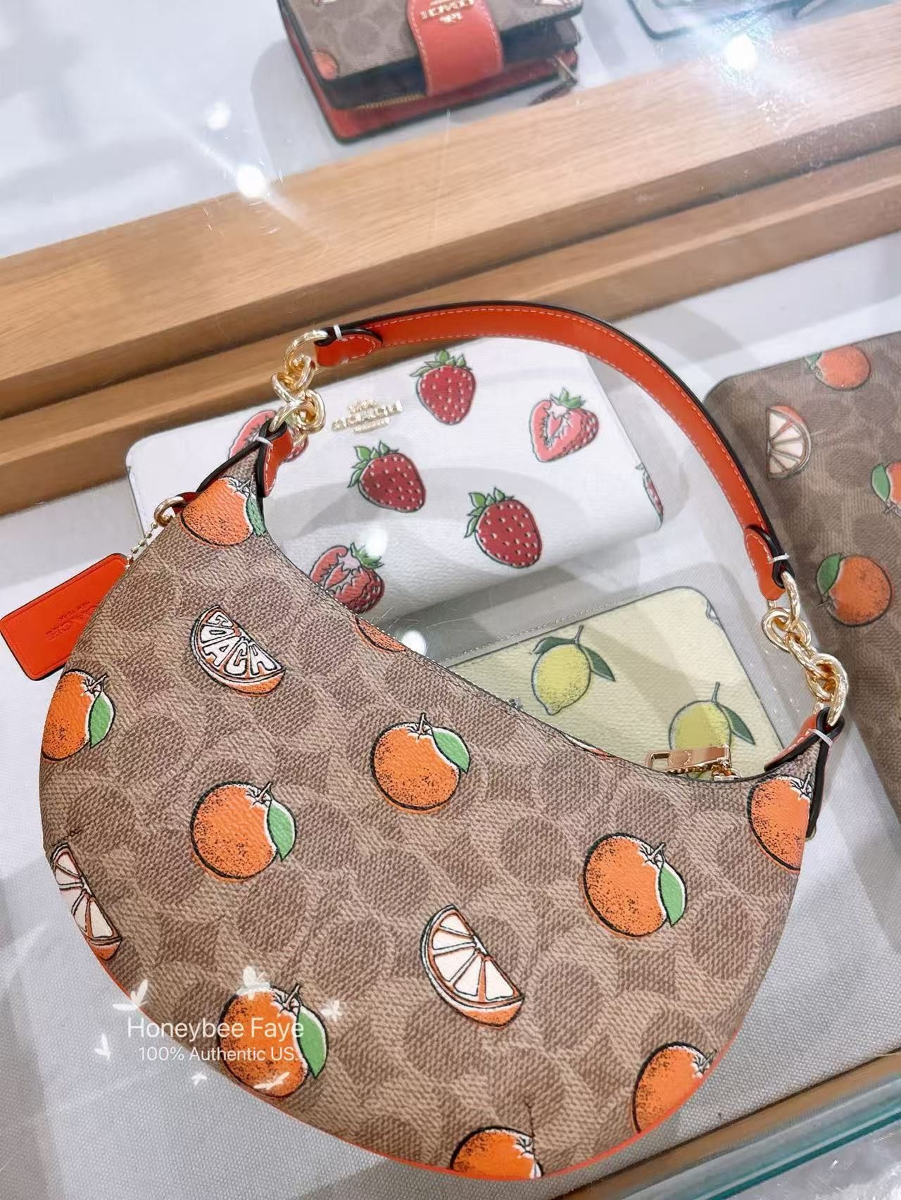Coach Mini Payton Bag In Signature Canvas With Orange Print