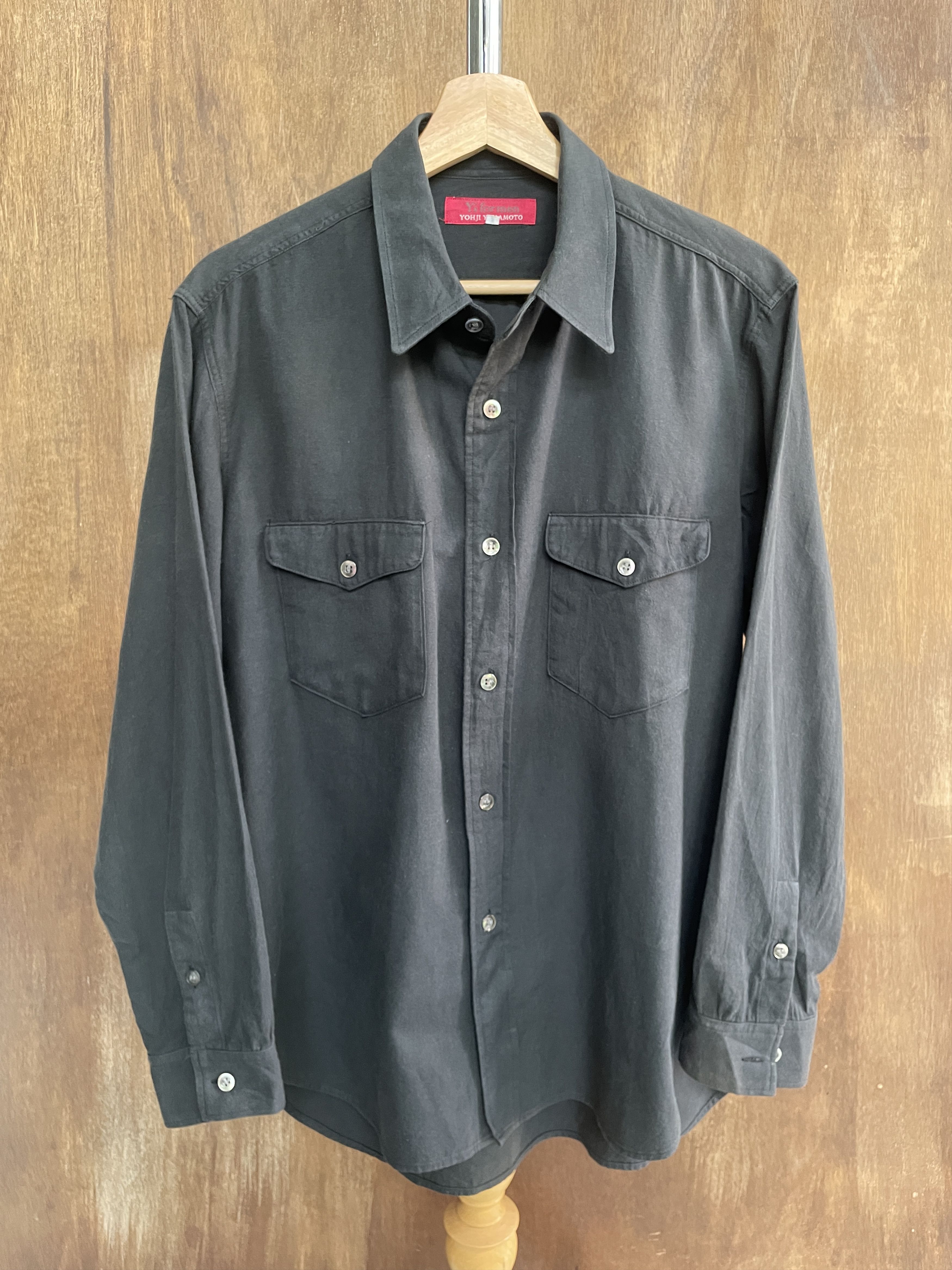 image of Yohji Yamamoto x YS For Men Red Label Shirt in Black, Men's (Size Large)