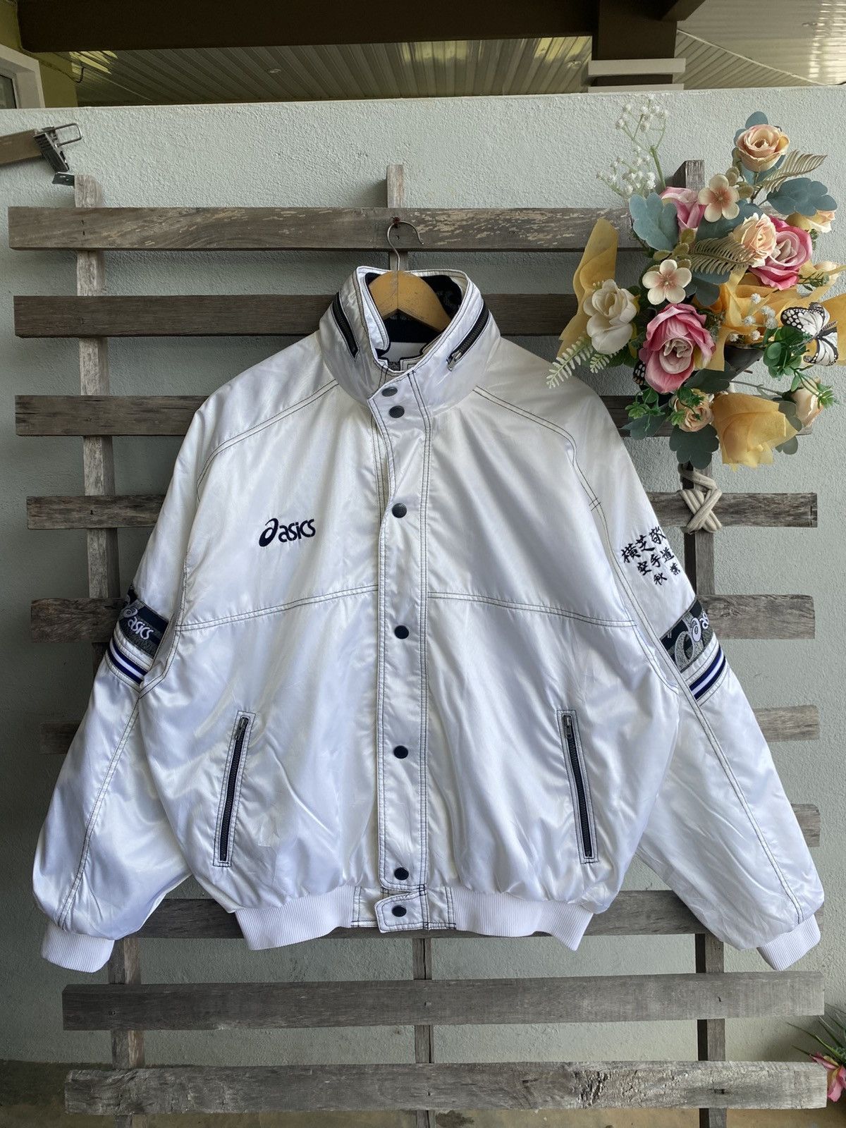 Asics Vintage 90s Asics Bombers Jacket Size US L / EU 52-54 / 3 - 2 Thumbnail