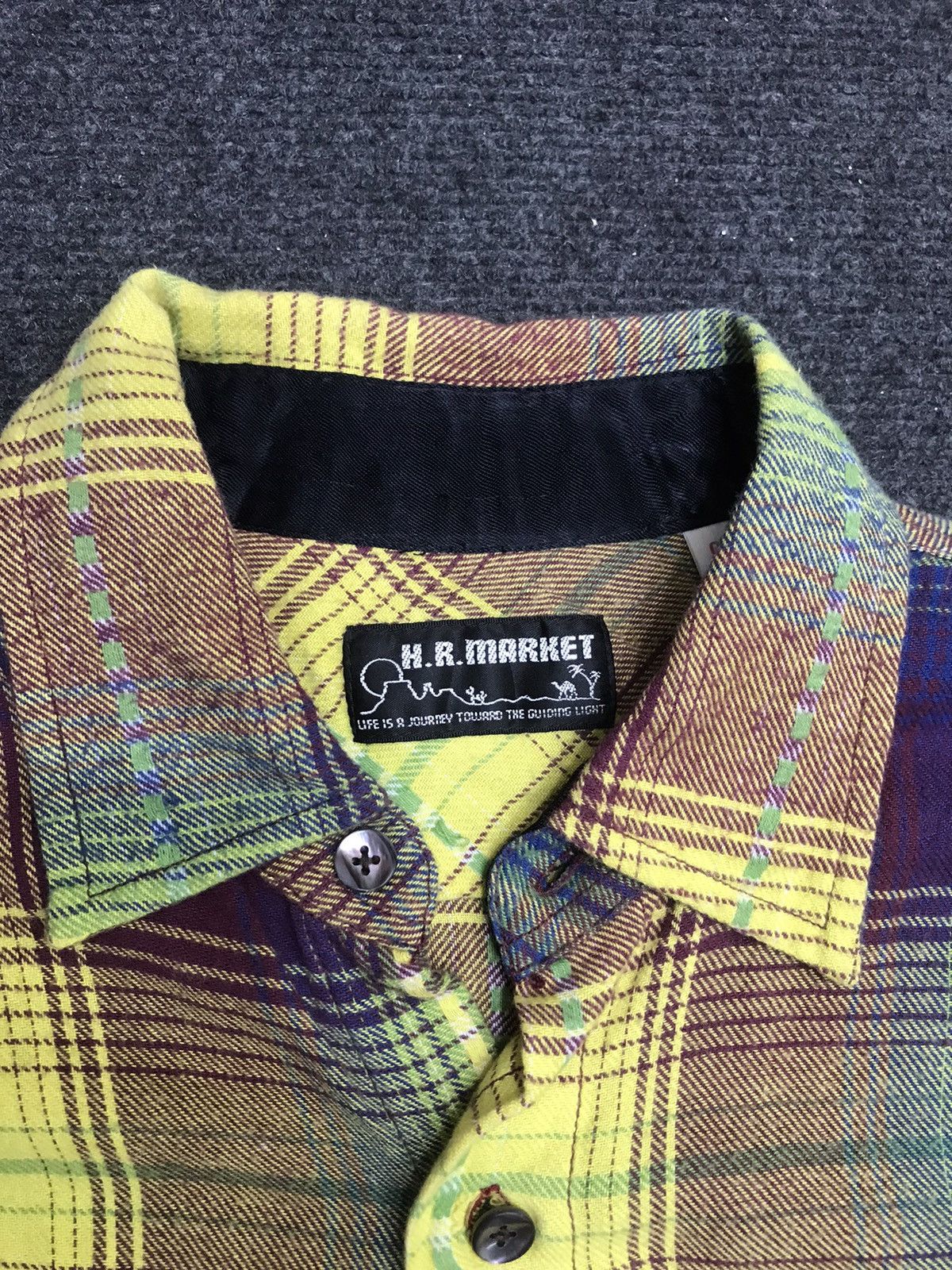 Blue Blue Japan 💥ART💥HR MARKET Colourful Plaid Flannel Shirt Size US XS / EU 42 / 0 - 4 Thumbnail