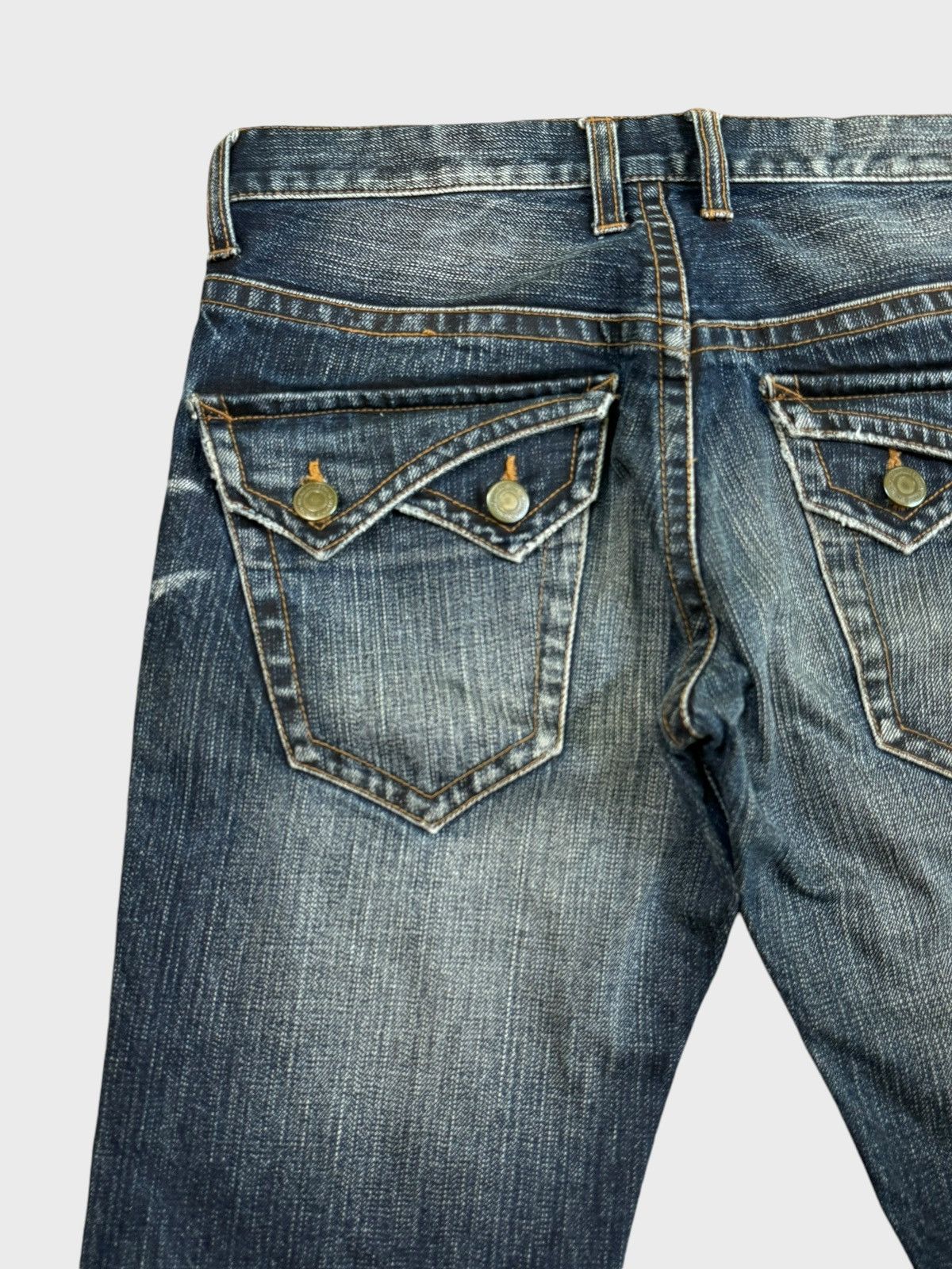 Hysteric Glamour × Japanese Brand × Vintage FLARED RATTLE TRAP JUNYA WATANABE STYLE DISTRESSED DENIM Size US 32 / EU 48 - 10 Thumbnail