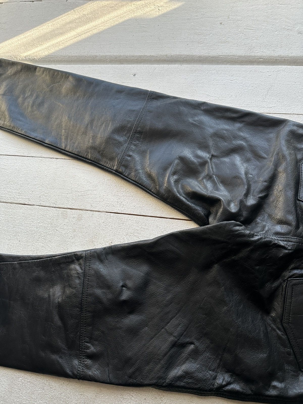 Leather HAVEBA 🚨VNTG leather pants motorcycles Black LUXURY Y2K Size 25" / US 0 / IT 36 - 13 Thumbnail