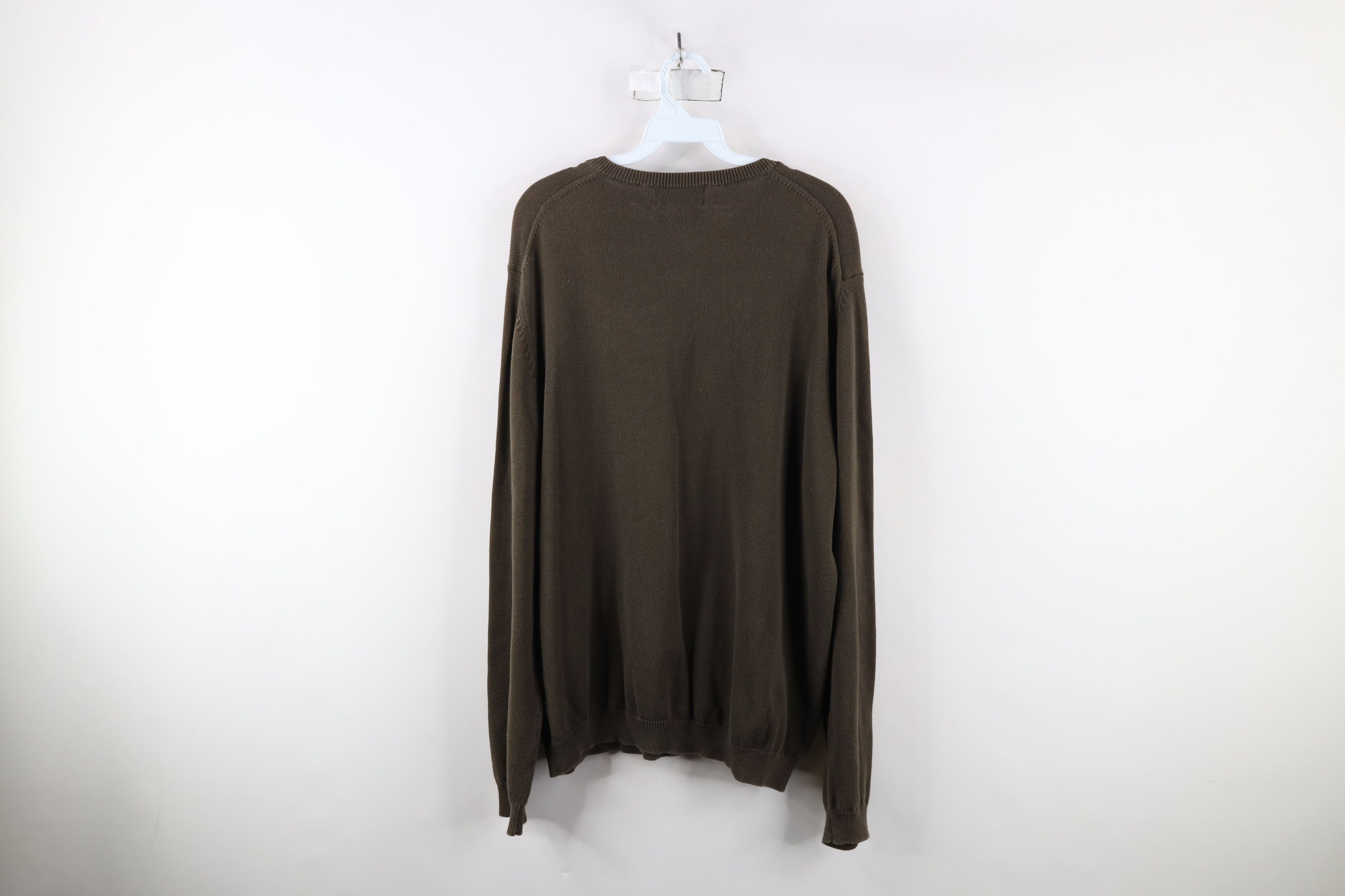 Eddie Bauer × Vintage Vintage 90s Eddie Bauer Cotton Knit V-Neck Sweater Brown Size US XL / EU 56 / 4 - 7 Thumbnail