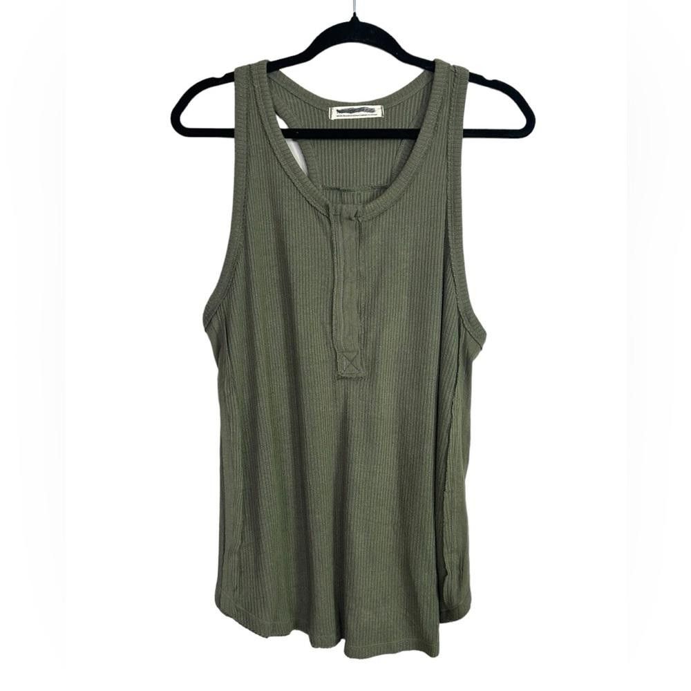 Free People Free People l Army Green Ribbed Tank Medium Size M / US 6-8 / IT 42-44 - 1 Thumbnail