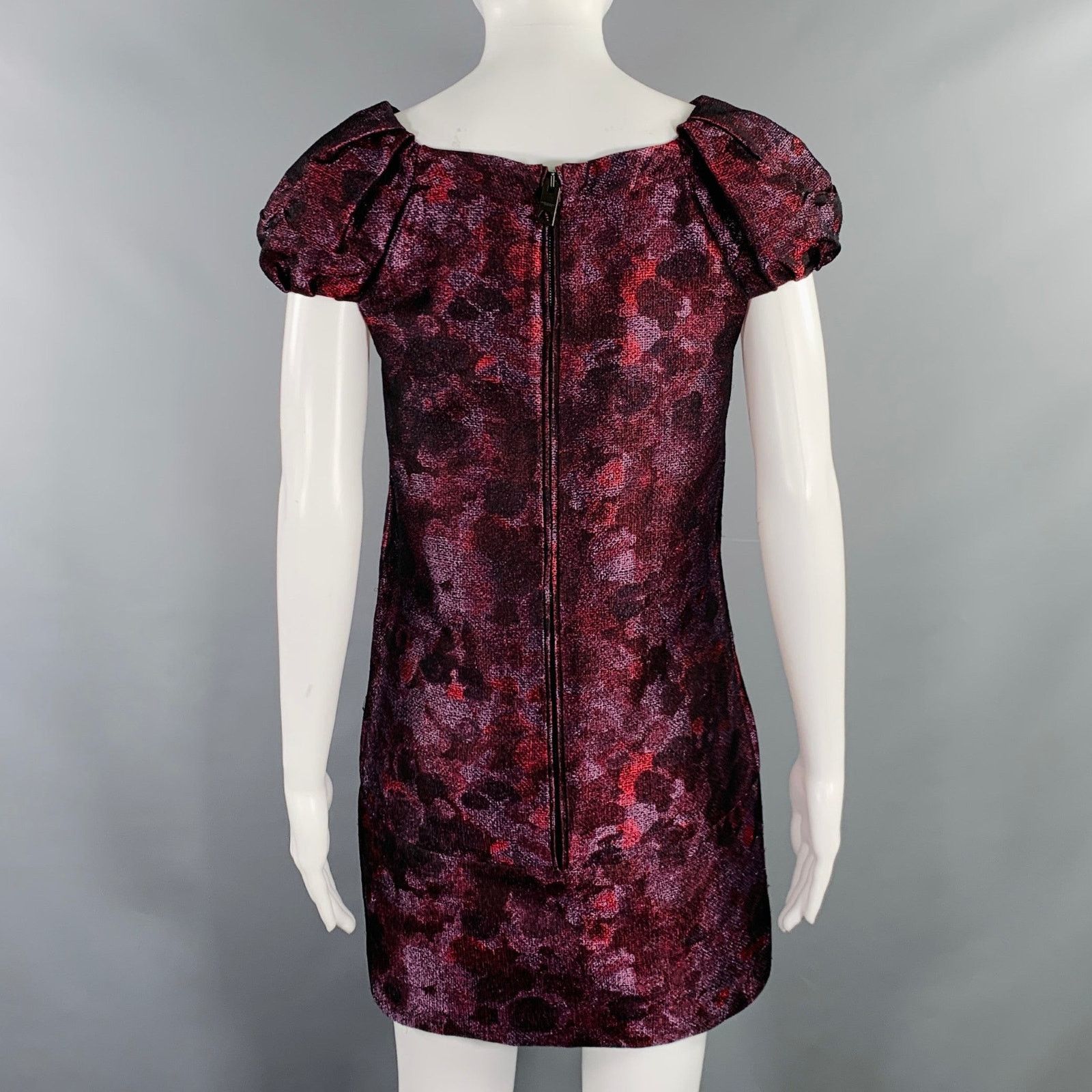 Burberry Prorsum Size M Burgundy Purple Polyester Sheath Cocktail Dress Size M / US 6-8 / IT 42-44 - 4 Thumbnail