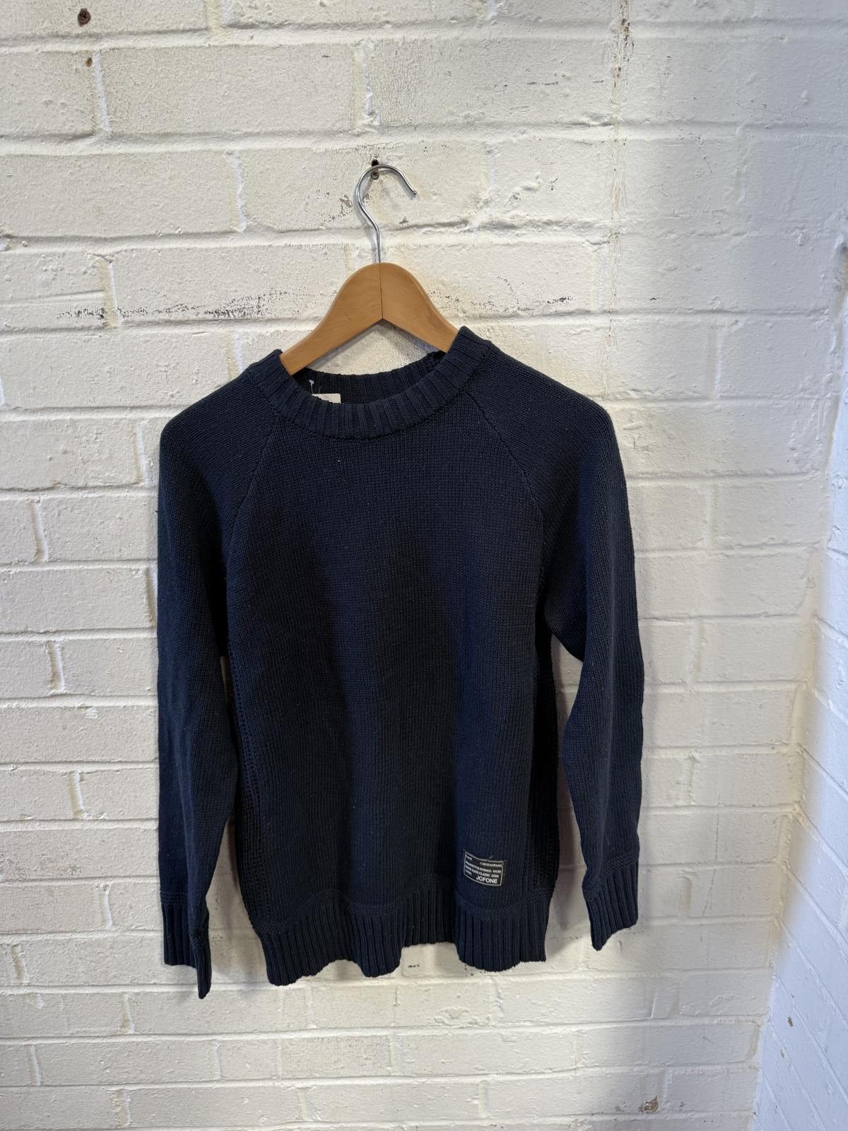 Unknown London Men's Navy Blue Crew Neck Sweater Size US L / EU 52-54 / 3 - 1 Thumbnail