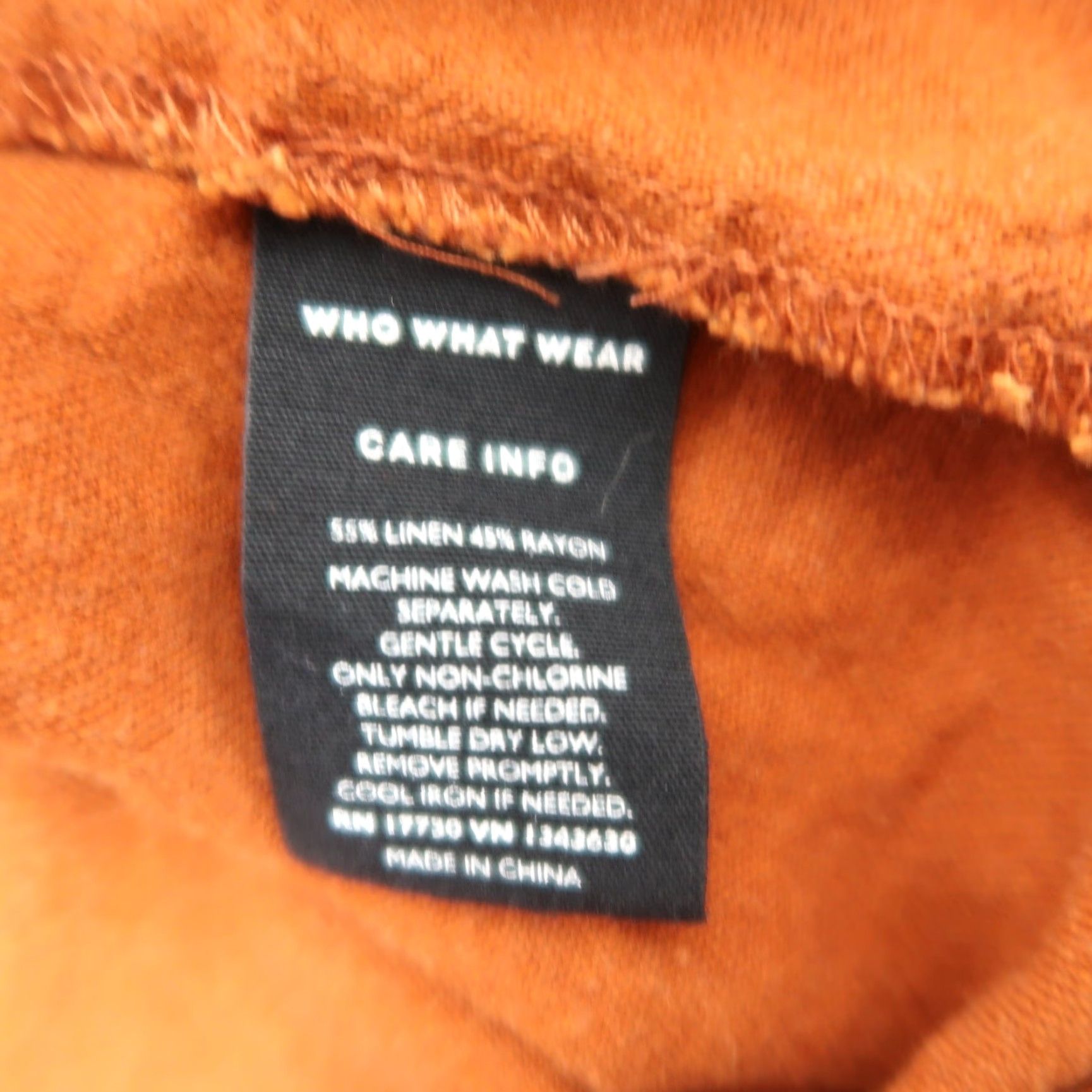 Vintage Who What Wear dress rust orange lace-up linen blend mini L Size L / US 10 / IT 46 - 6 Thumbnail