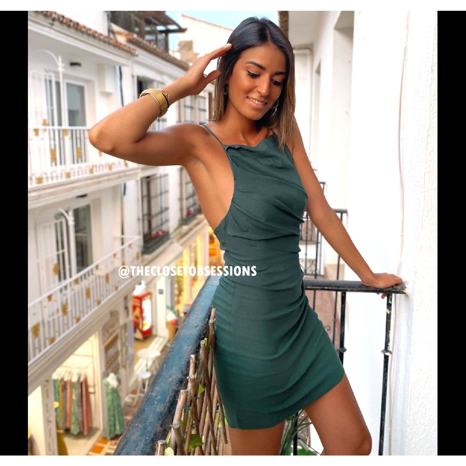 Zara Zara Green Draped Mini Dress Bodycon Strappy Dress NWT Size M / US 6-8 / IT 42-44 - 7 Thumbnail