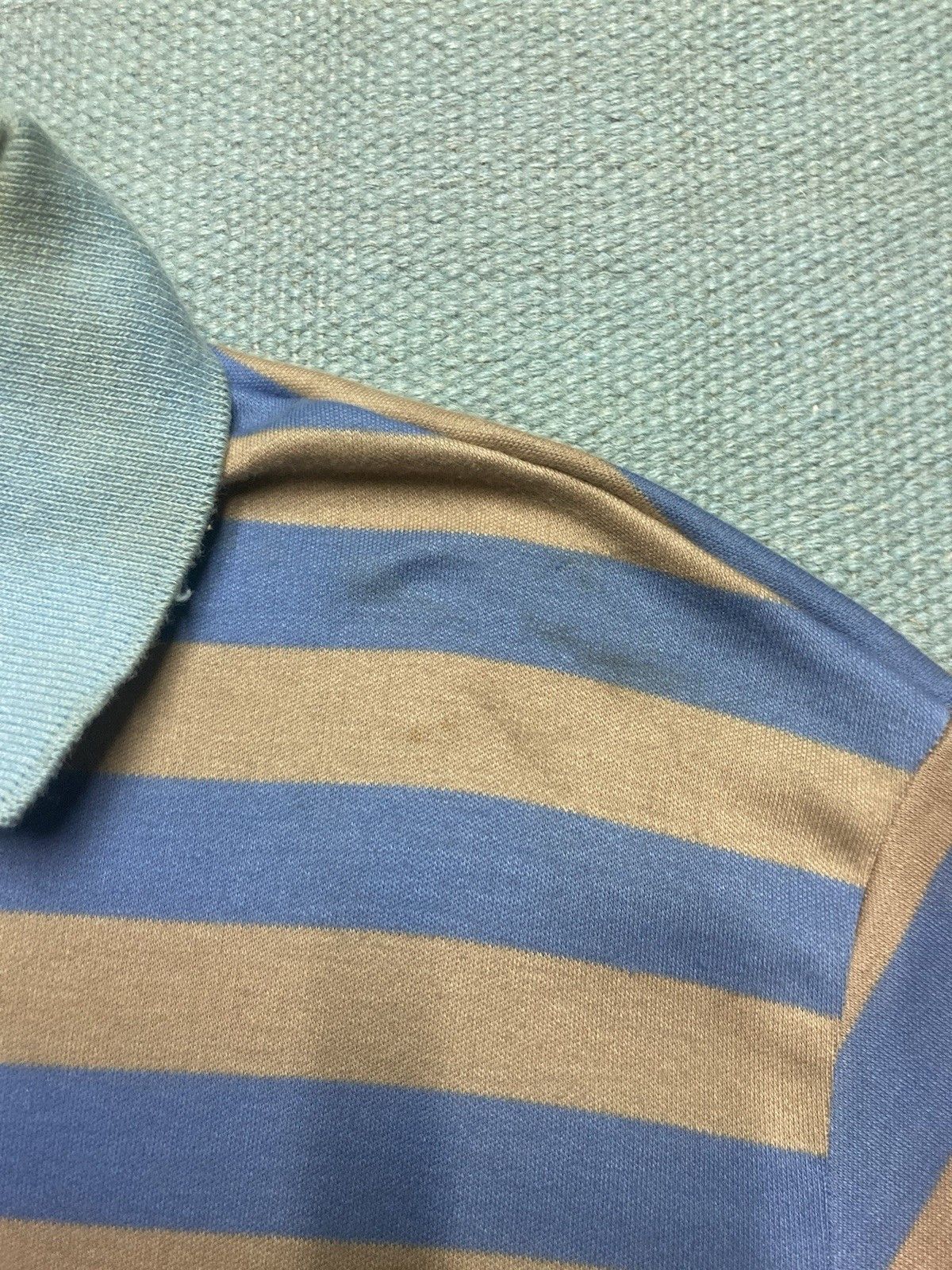 Vintage Vtg 70s short sleeve polo shirt striped soft poly cotton XL Size US XL / EU 56 / 4 - 3 Thumbnail