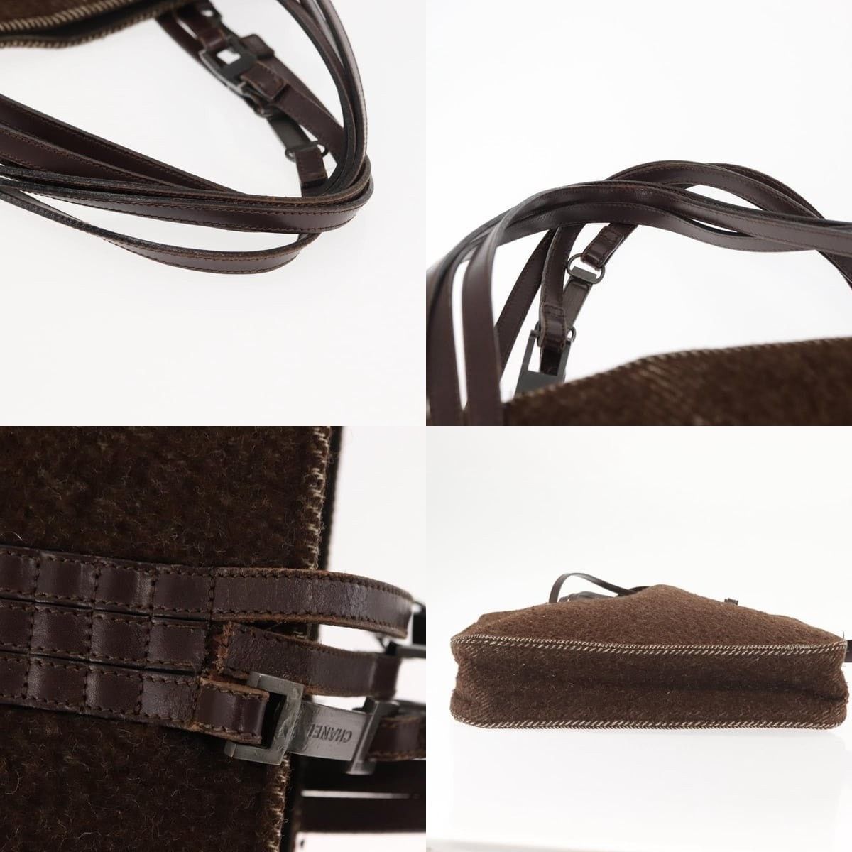 Chanel Chanel Tote Bag Wool Brown CC Size ONE SIZE - 4 Thumbnail