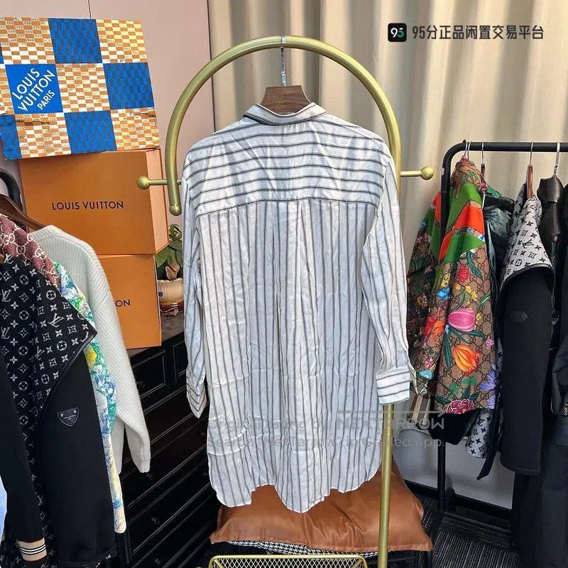 Brunello Cucinelli Brunello Cucinelli Striped Beaded Long Shirt. Size US L / EU 52-54 / 3 - 4 Thumbnail