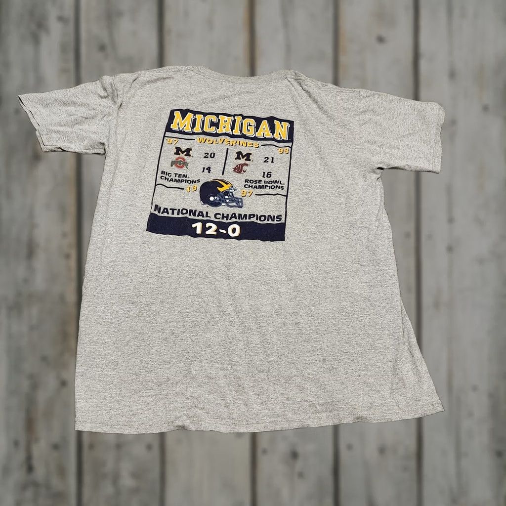 Vintage VINTAGE Michigan Rose Bowl National Champions shirt XL Wolverines Football Unisex Adults T-Shirt White 1990s College Sports University 90s Size US XL / EU 56 / 4 - 1 Thumbnail