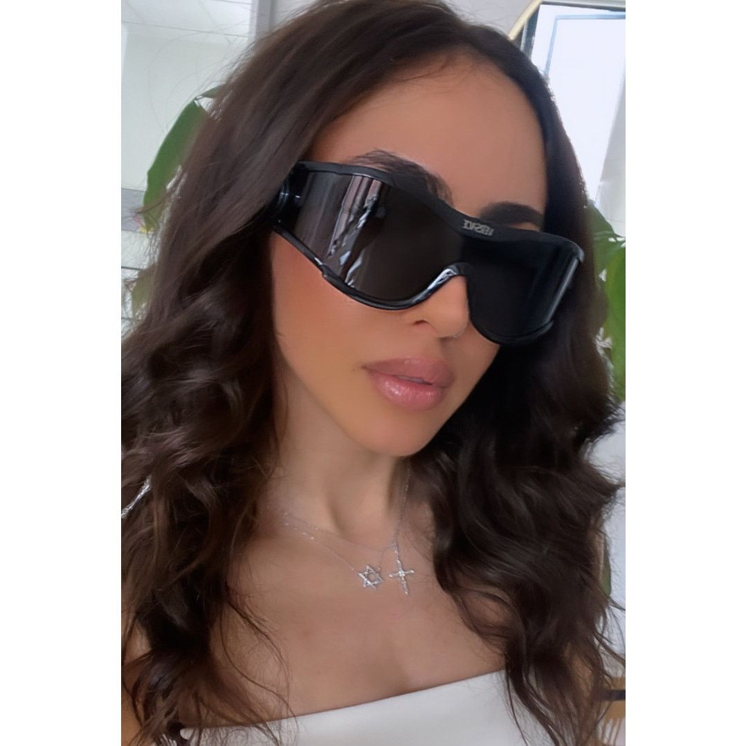 image of New Versace Ve2275 Black Shield Sunglasses $483, Men's