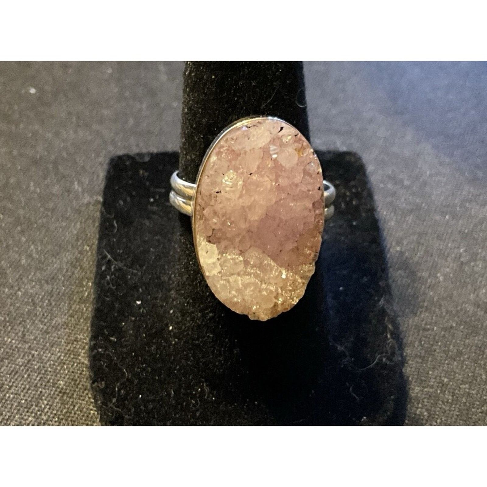 Other Amethyst Pink Druzy 925 Sterling Size 8.25 Ring Size ONE SIZE - 1 Thumbnail