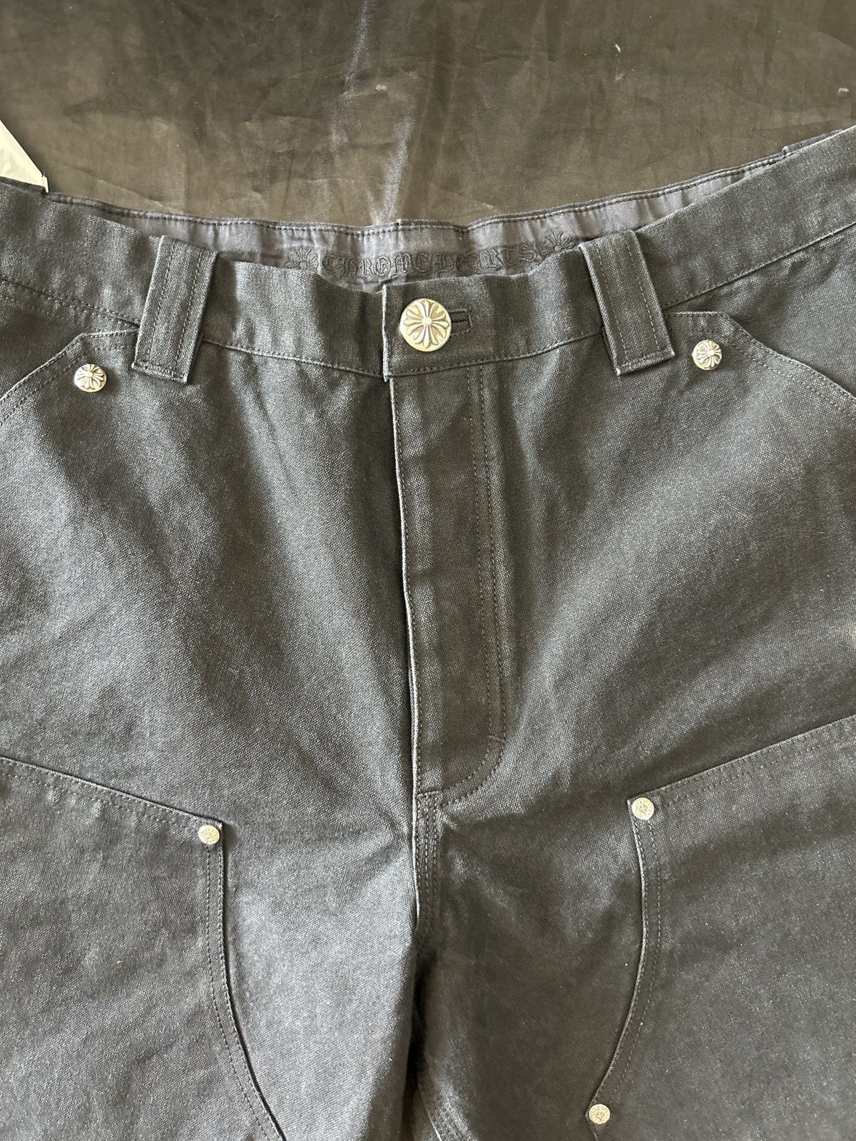 Chrome Hearts Chrome Hearts Double Knee Black Carpenter Shorts(10 Patches) Size US 34 / EU 50 - 3 Thumbnail