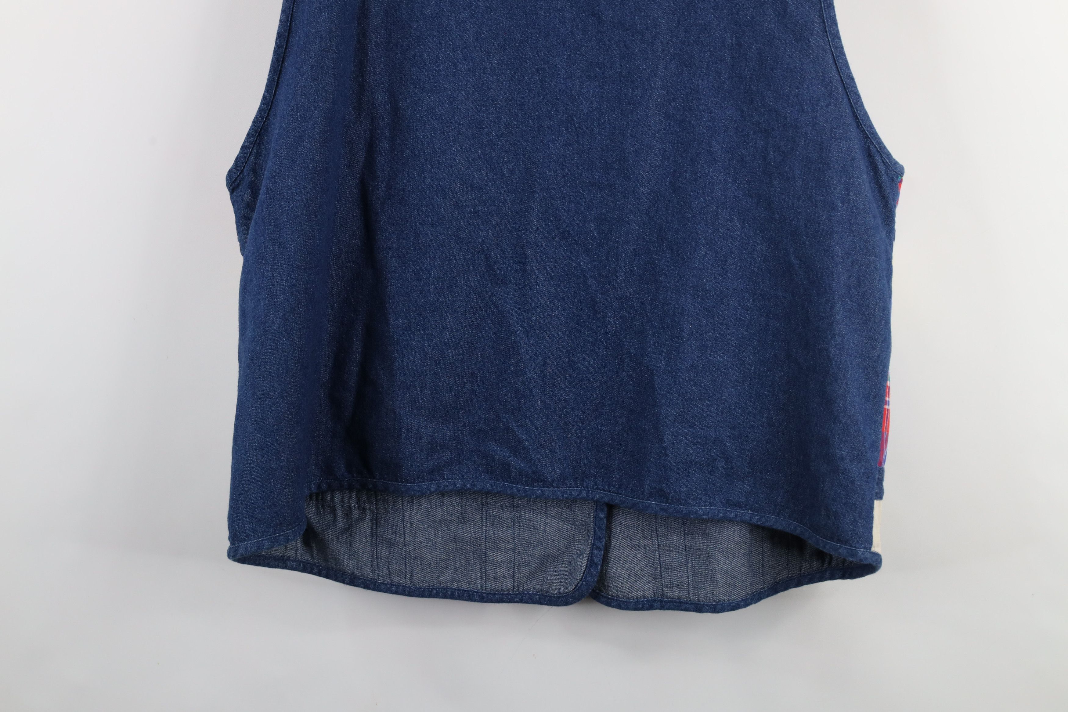 Vintage Vintage 90s Streetwear Nautical Flags Denim Vest Jacket Size XXL / US 16-18 / IT 52-54 - 12 Thumbnail