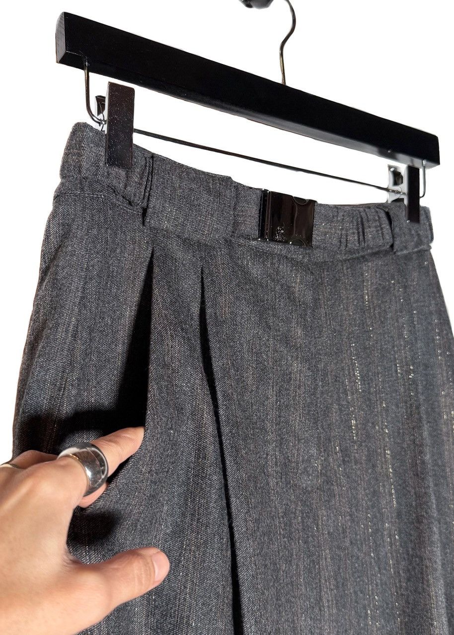 Brunello Cucinelli Brunello Cucinelli Grey Metallic Pinstripe Elastic Trousers Size 26" / US 2 / IT 38 - 5 Thumbnail