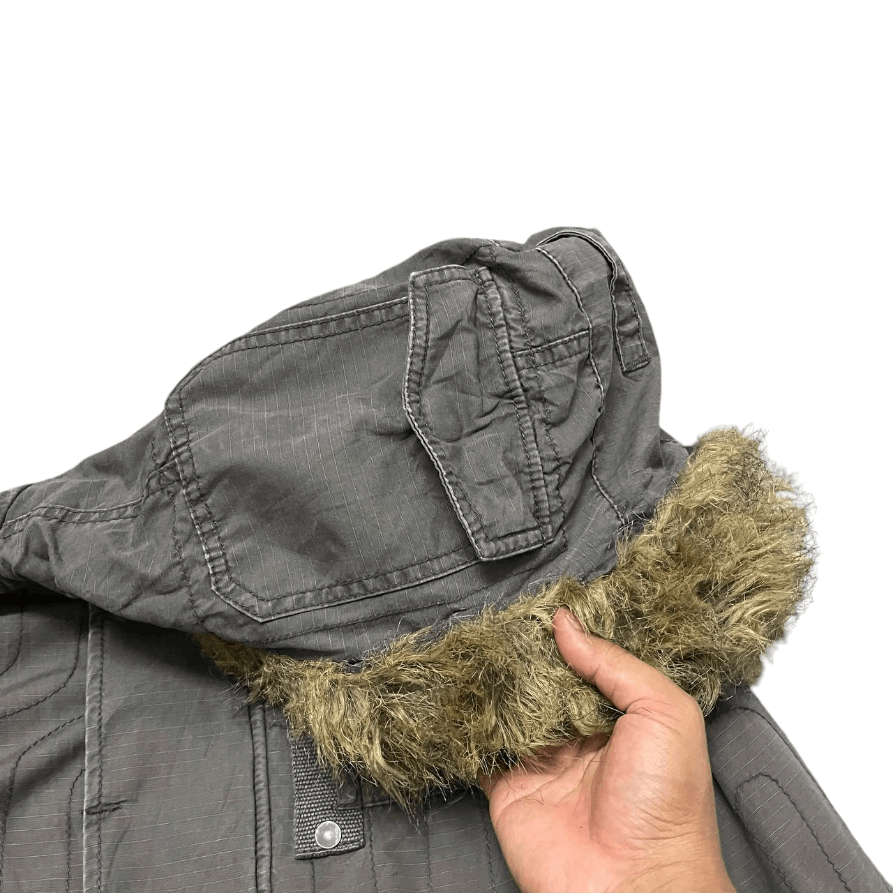 G-Star Vintage G Star Raw Denim 3301 Tactical Fur Hooded Jacket Size US XS / EU 42 / 0 - 7 Thumbnail