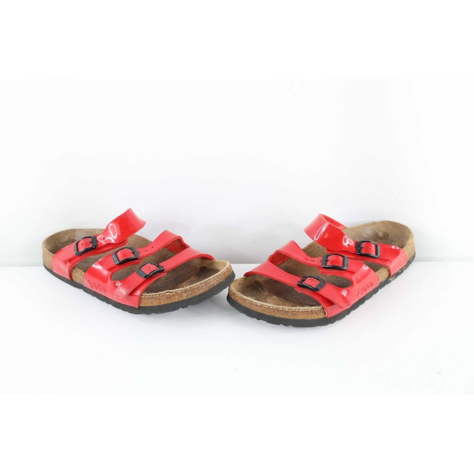 Birkenstock × Vintage Vintage Birkenstock Distressed Patent Leather Buckle Sandals Size US 6 / IT 36 - 1 Thumbnail