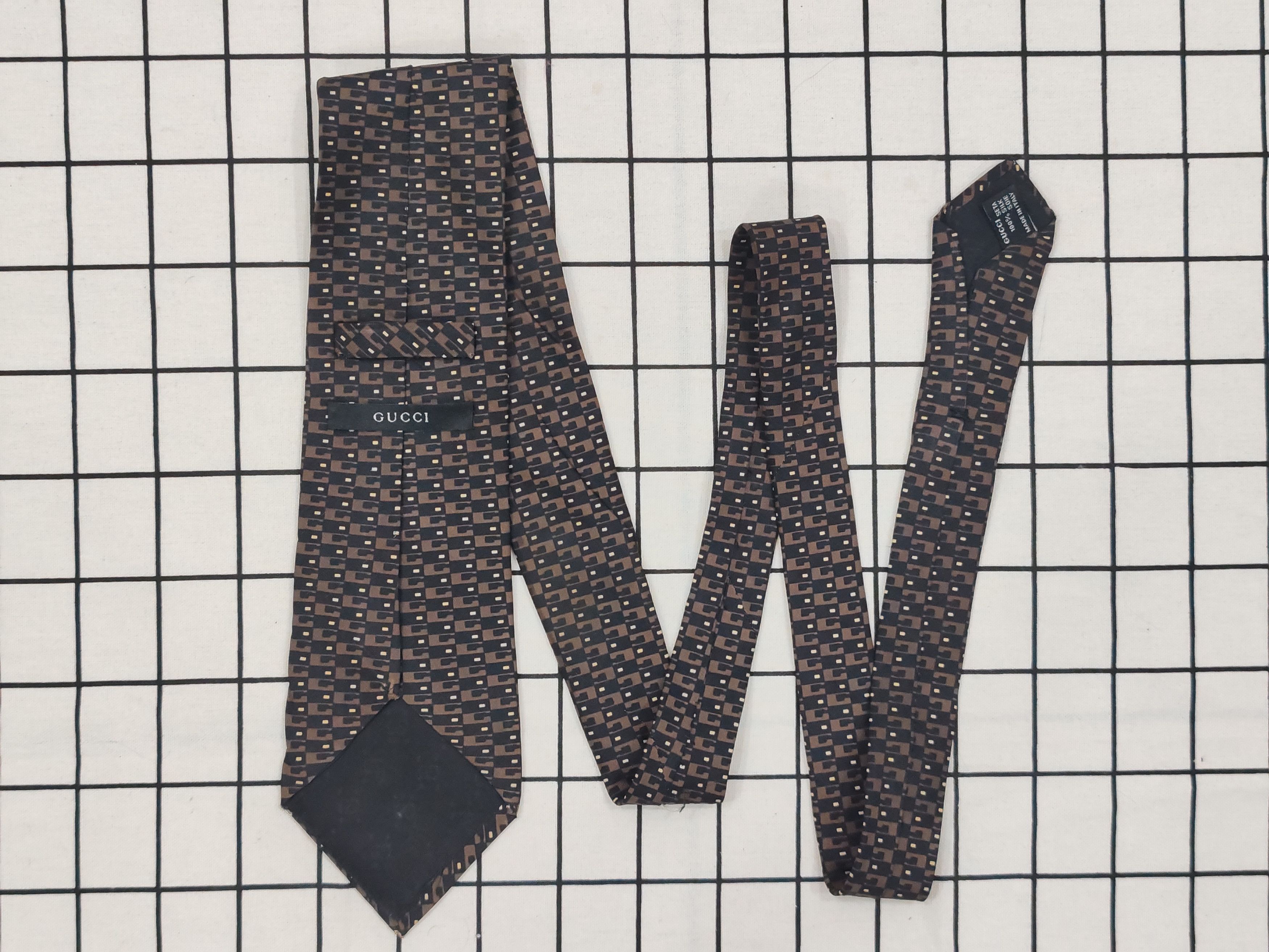 Gucci GUCCI monogram Necktie Silk made in Italy For Men Size ONE SIZE - 3 Thumbnail