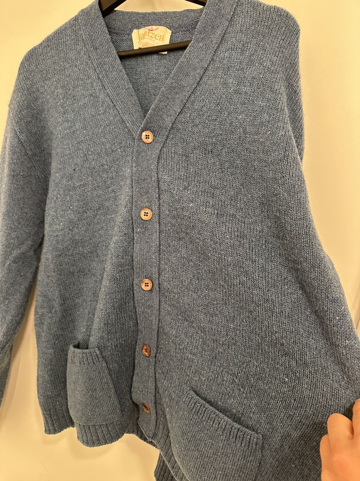 Jantzen Jantzen Made in USA Blue Cardigan Sweater Size US L / EU 52-54 / 3 - 3 Thumbnail