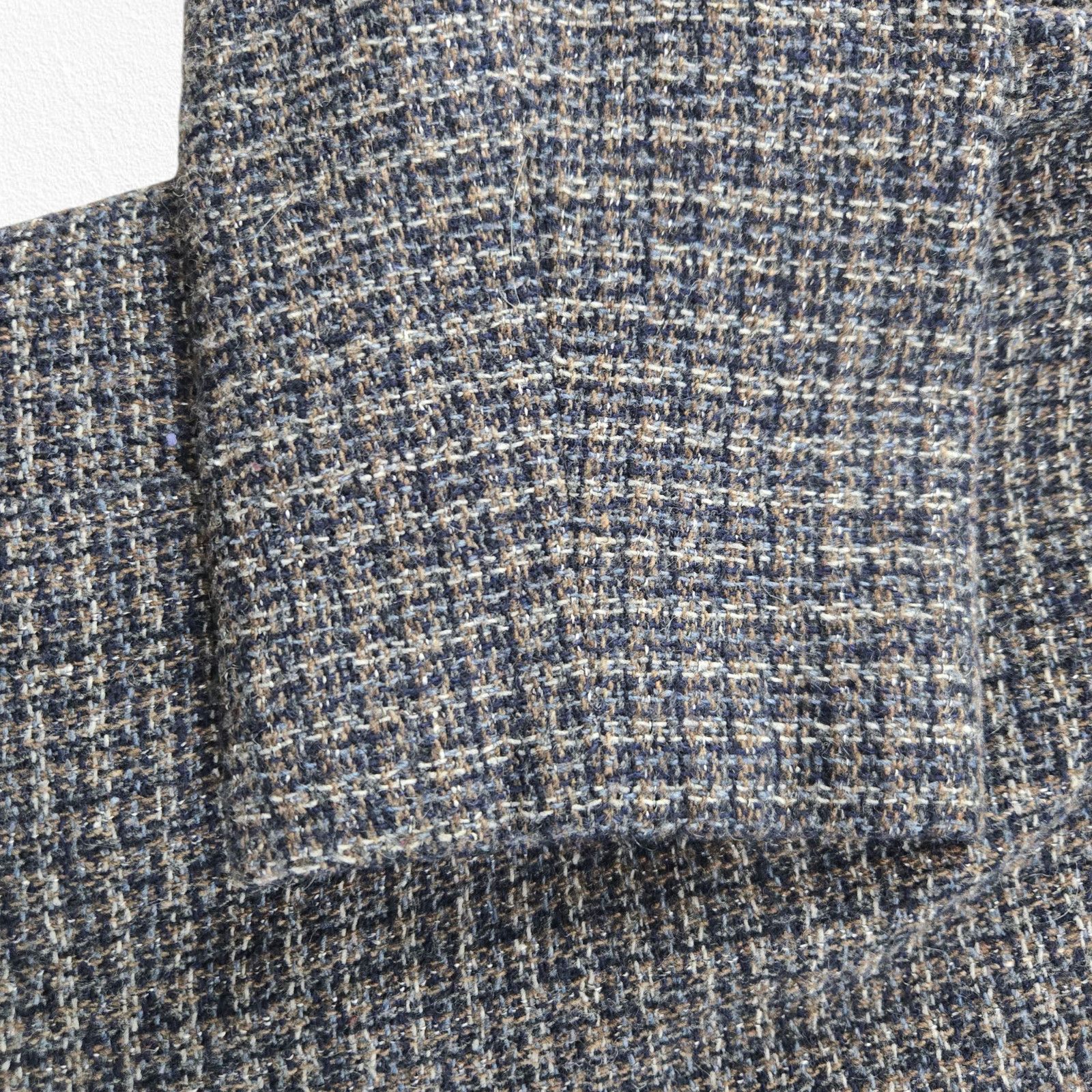 Vintage Vintage Blue Wool Blend Minimalist Tweed Zip Jacket Size 14 Size XL / US 12-14 / IT 48-50 - 4 Thumbnail