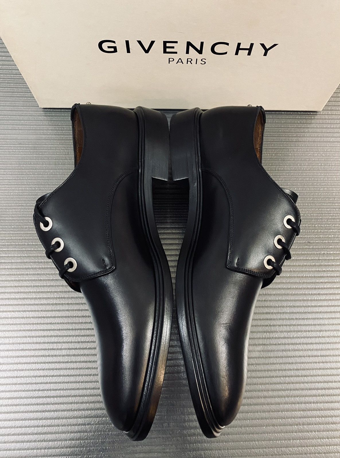 Givenchy Givenchy 🇮🇹 Paris black leather gun metal k line derby 43 NEW Size US 10 / EU 43 - 5 Thumbnail