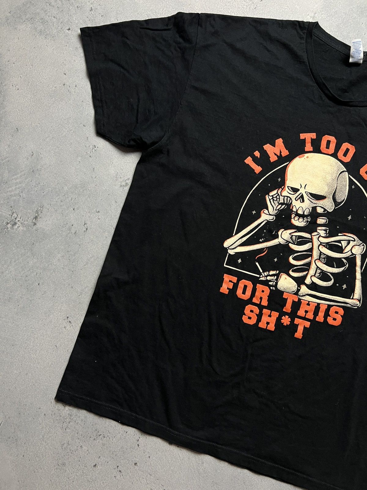 Japanese Brand Vintage 90s I’m Too Old For This Sh*t Tired Skull Tee y2k Size US XL / EU 56 / 4 - 2 Thumbnail