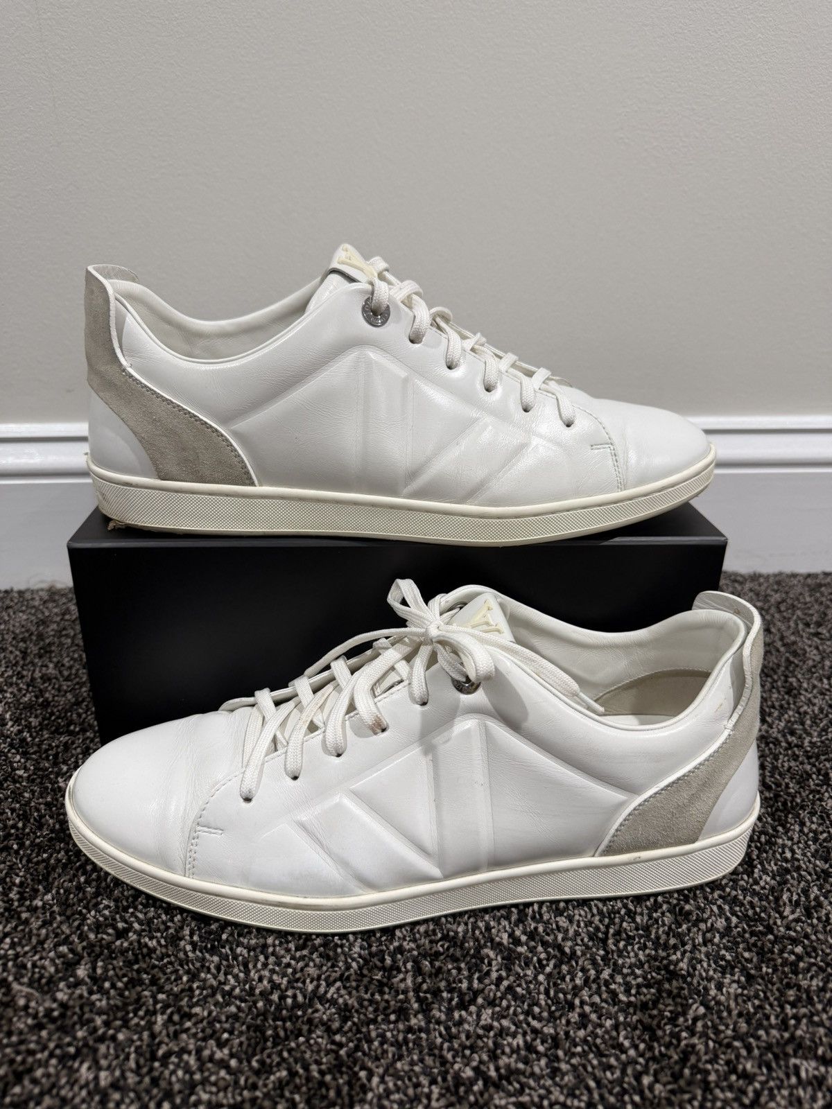 Louis Vuitton Louis Vuitton Fuselage LV Leather / Suede White Sneakers Size US 10 / EU 43 - 11 Thumbnail