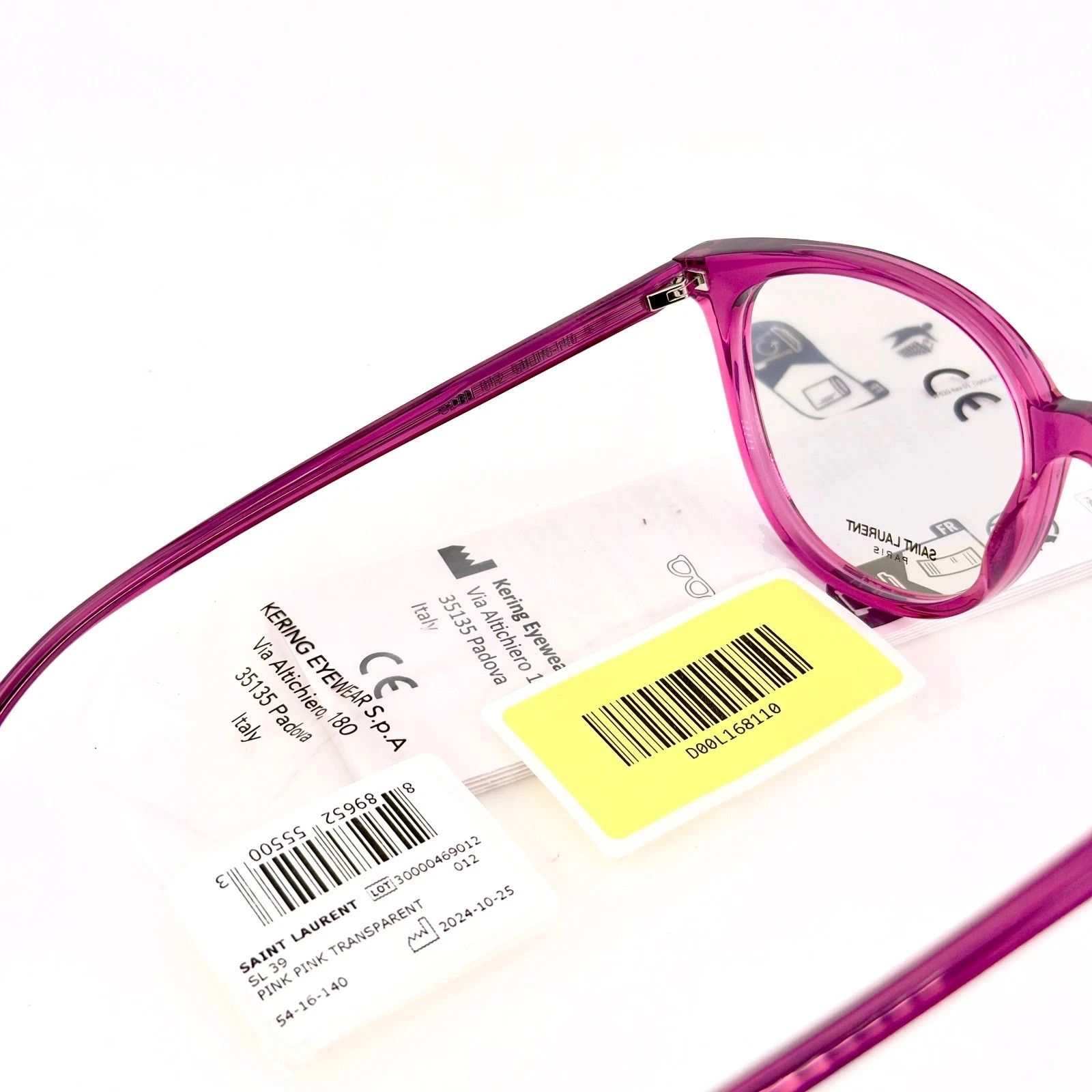 Saint Laurent Paris SAINT LAURENT 39 YSL SL39 Crystal Classic Eyeglasses 012 Size ONE SIZE - 6 Thumbnail
