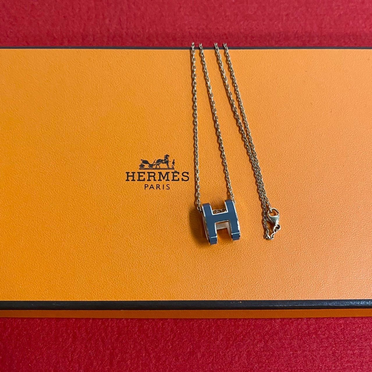 Hermes Hermes Pop H Necklace Metal Necklace DUTY FREE for USA